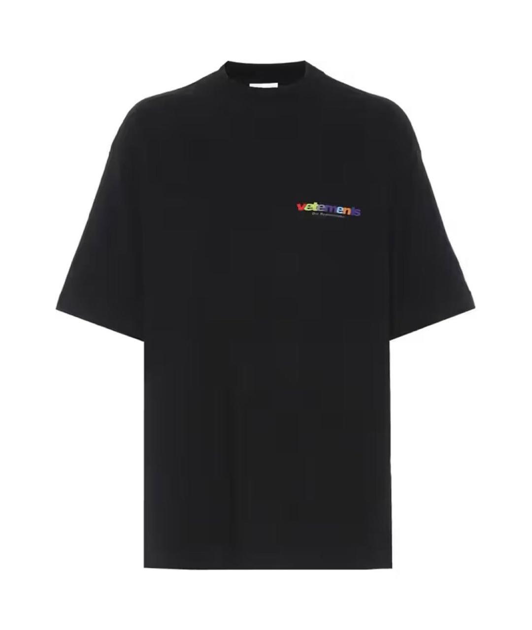 VETEMENTS Черная хлопковая футболка, фото 4