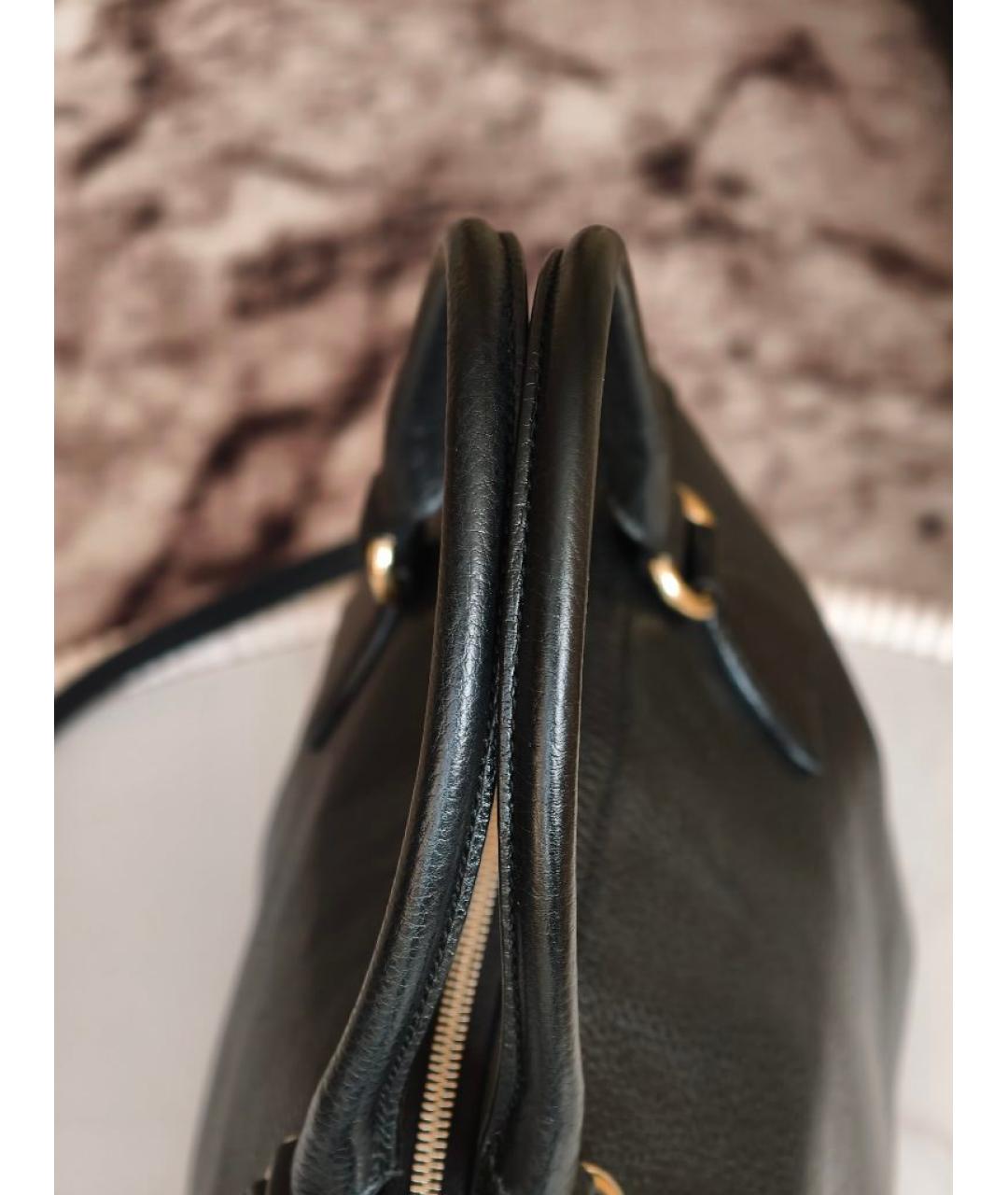 GUCCI Черная кожаная сумка с короткими ручками, фото 6
