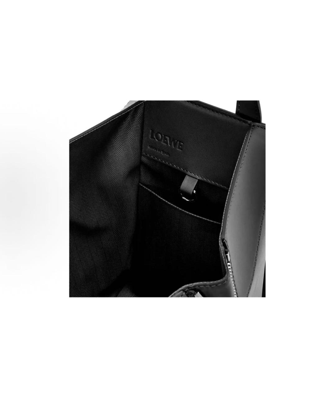 LOEWE Черная кожаная сумка тоут, фото 6