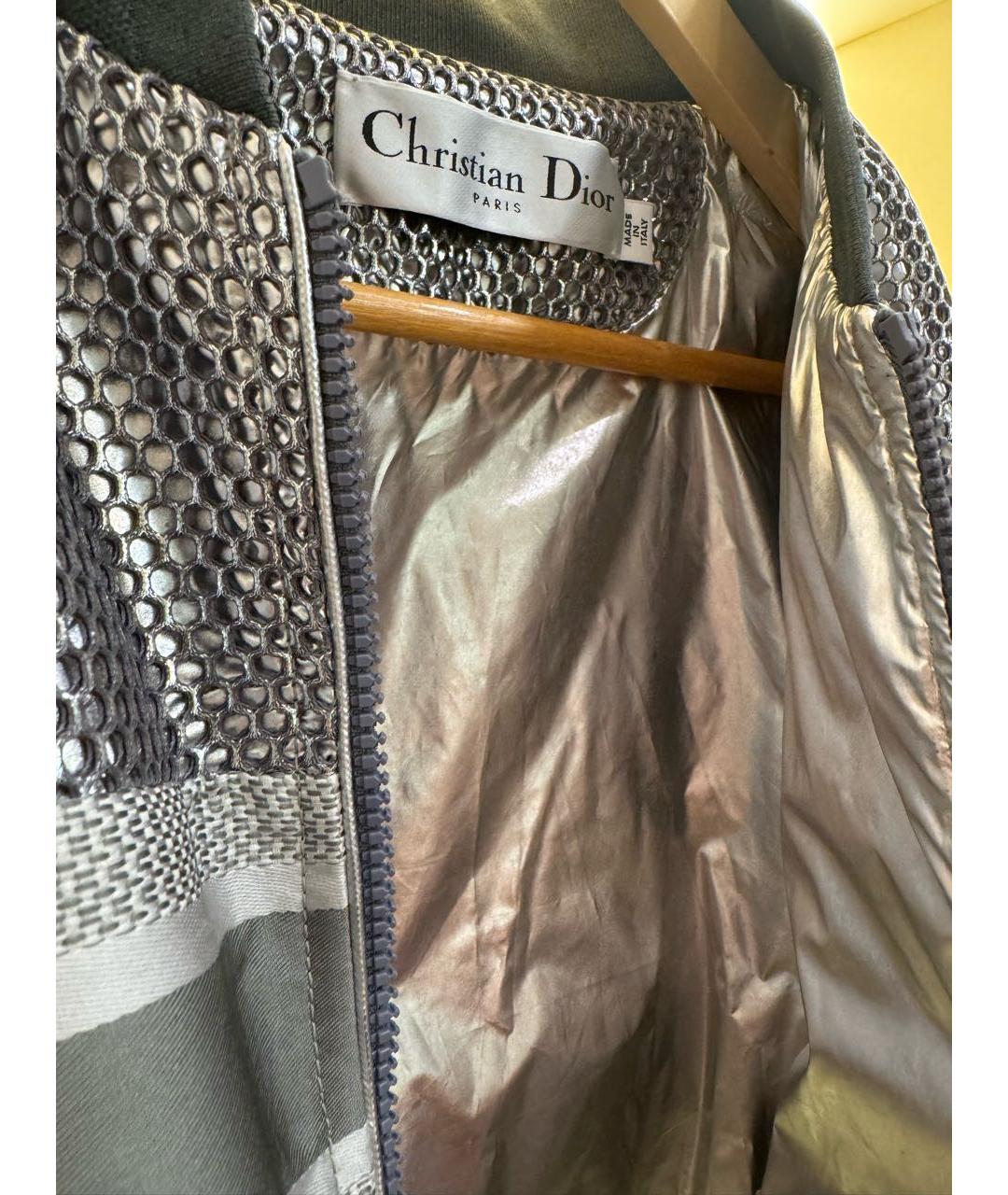CHRISTIAN DIOR Серебряная полиэстеровая куртка, фото 4