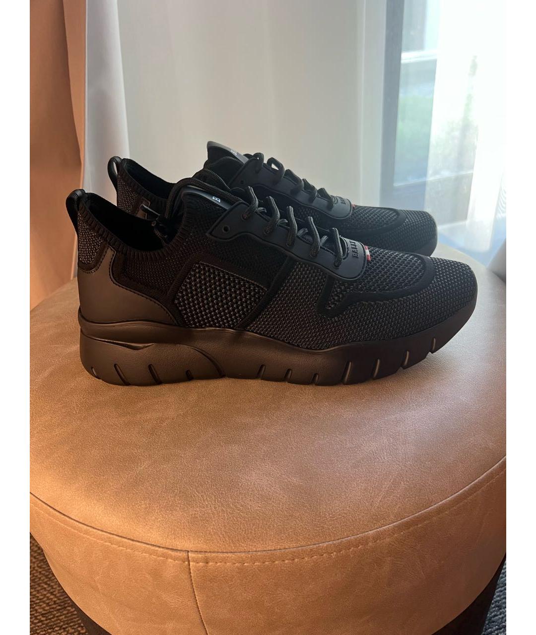 BALLY Черные текстильные низкие кроссовки / кеды, фото 5