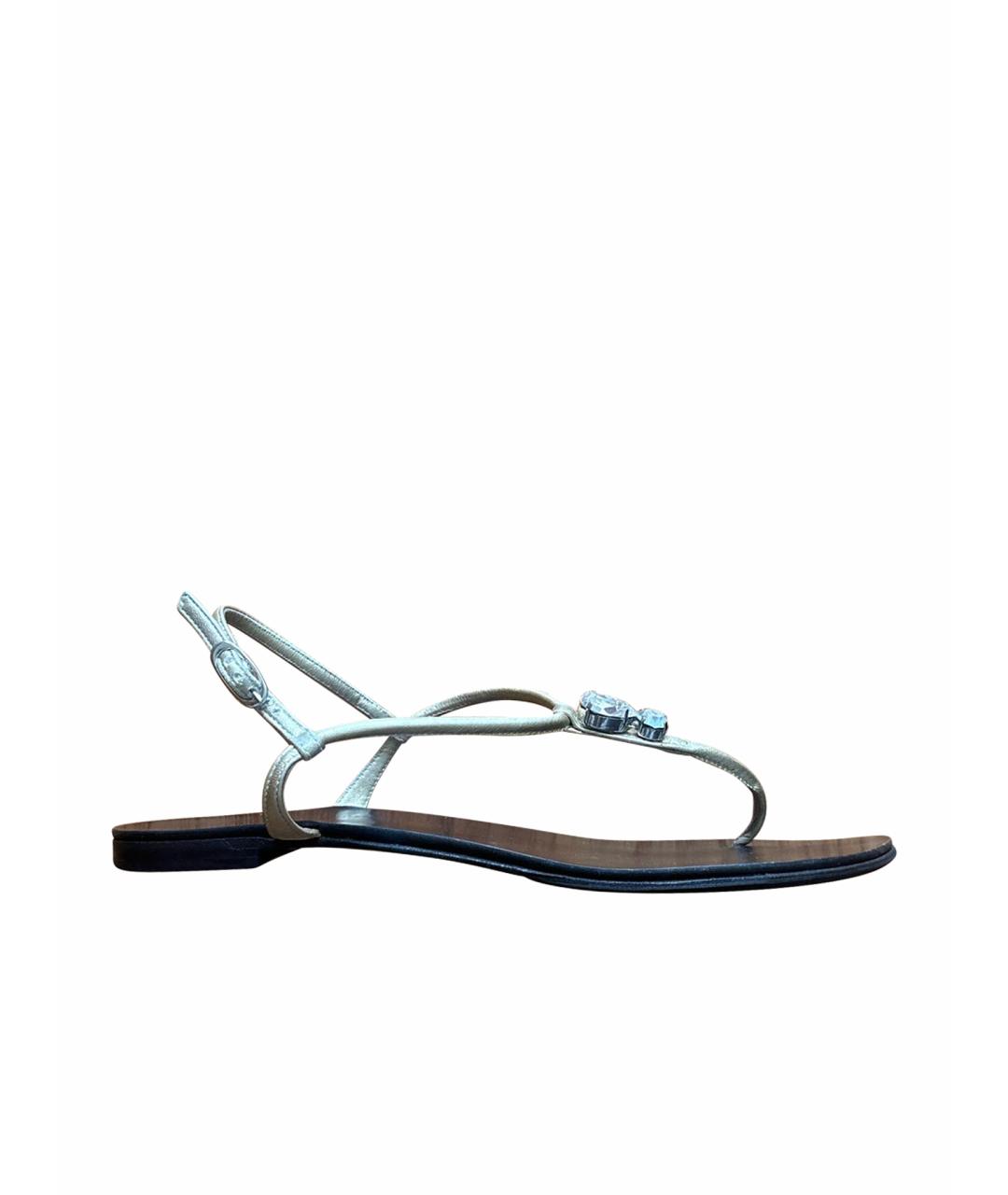 GIUSEPPE ZANOTTI DESIGN Золотые кожаные сандалии, фото 1