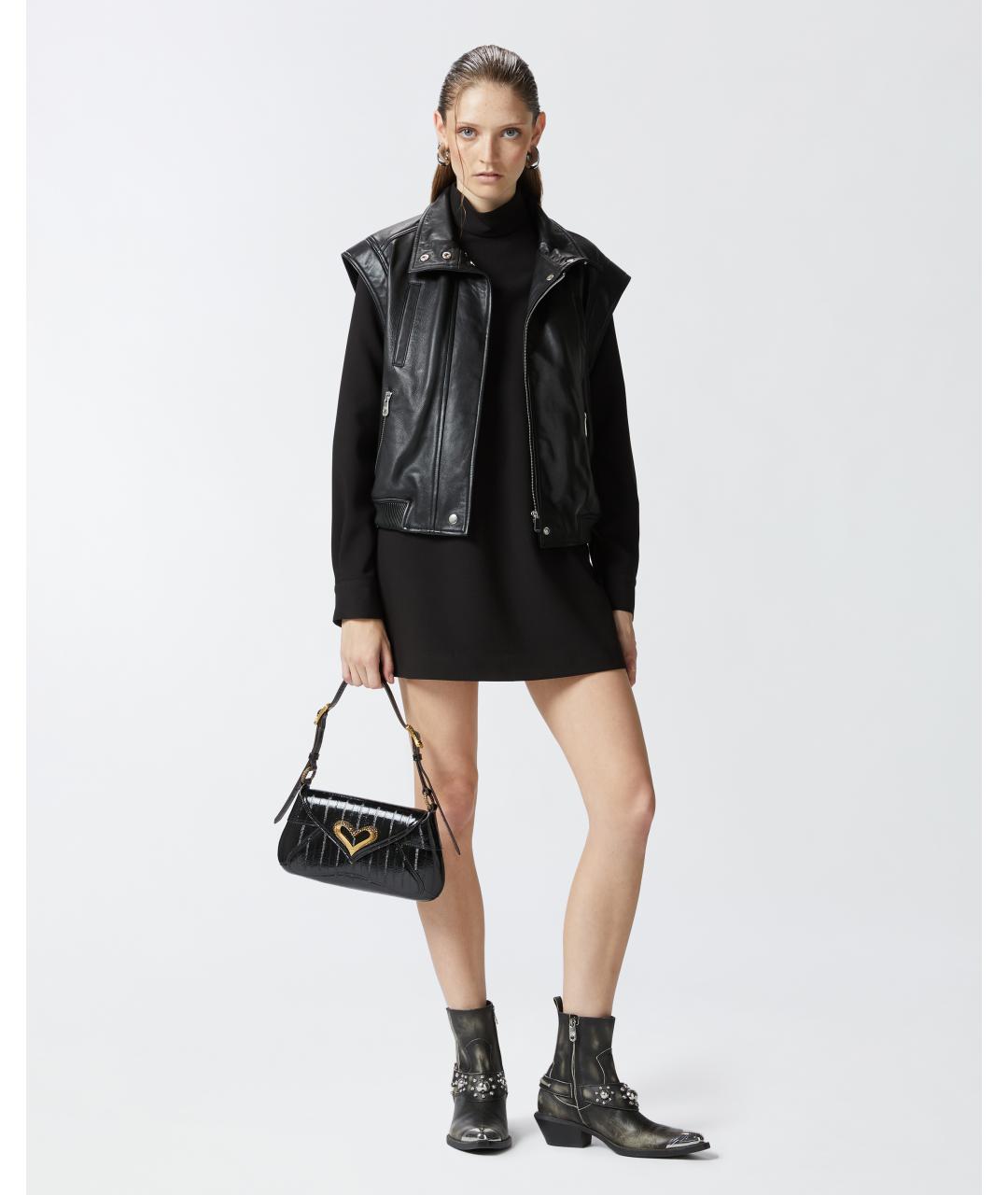 PINKO Черное полиэстеровое повседневное платье, фото 5