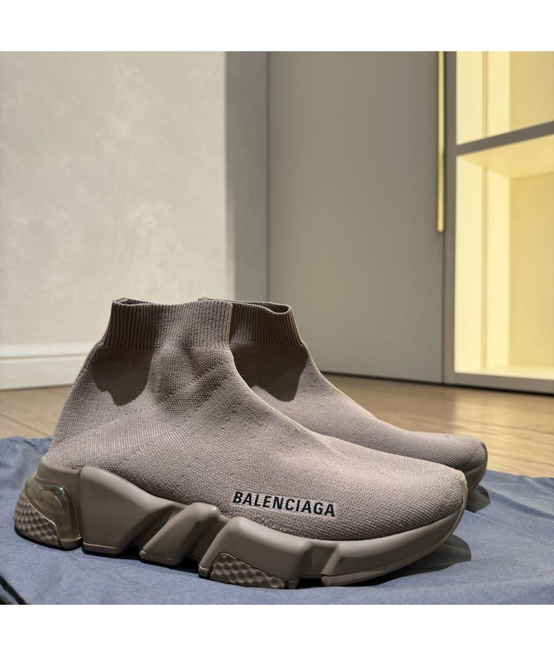 BALENCIAGA Бежевые текстильные кроссовки, фото 3