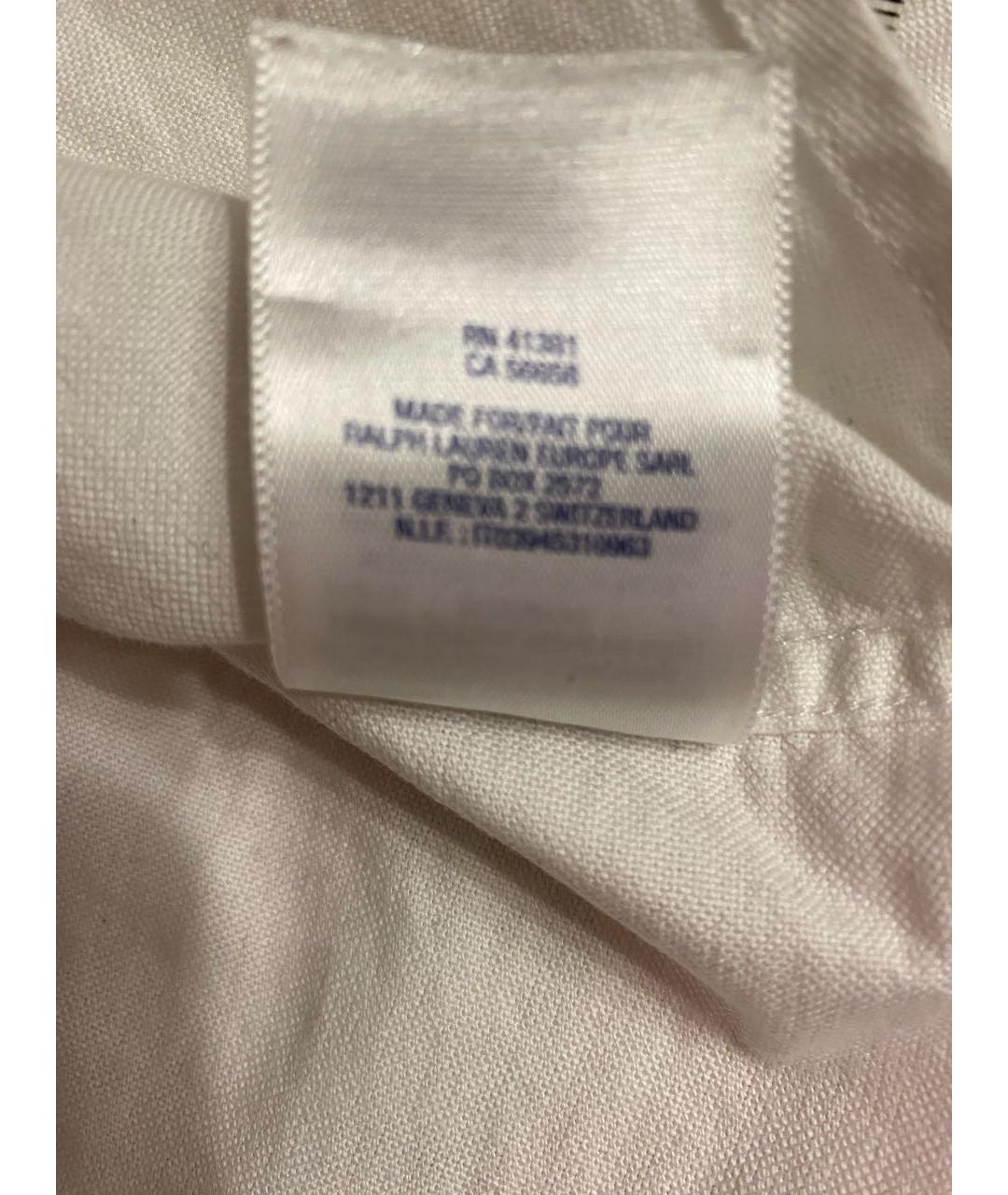 POLO RALPH LAUREN Белая хлопковая классическая рубашка, фото 6