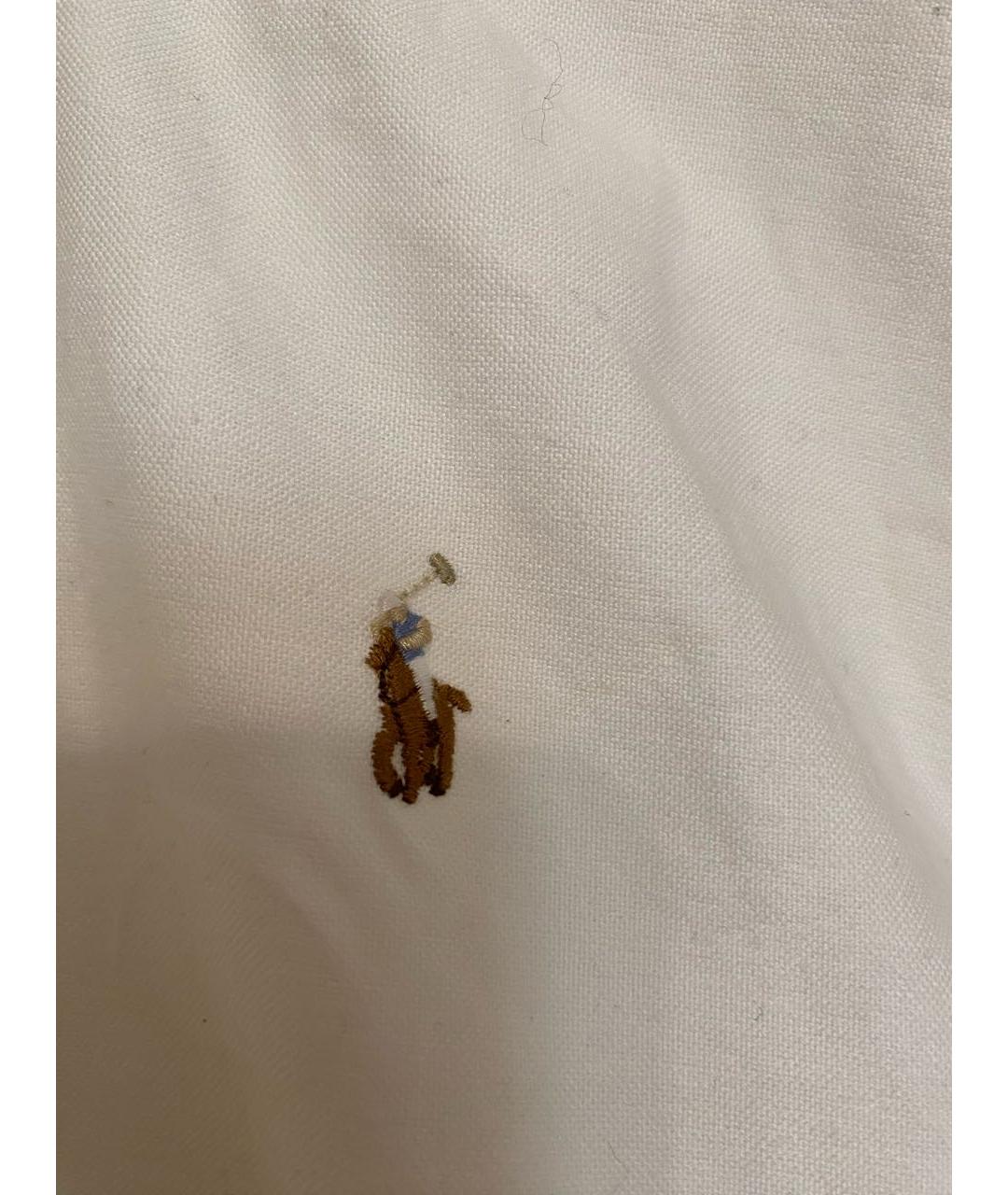 POLO RALPH LAUREN Белая хлопковая классическая рубашка, фото 4
