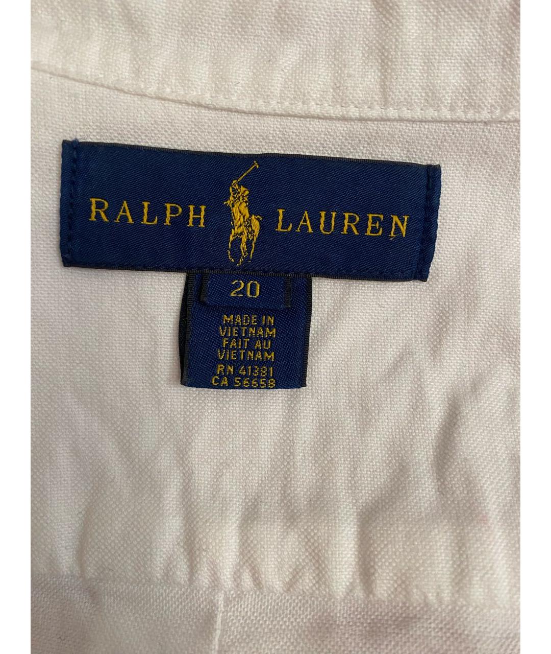 POLO RALPH LAUREN Белая хлопковая классическая рубашка, фото 3