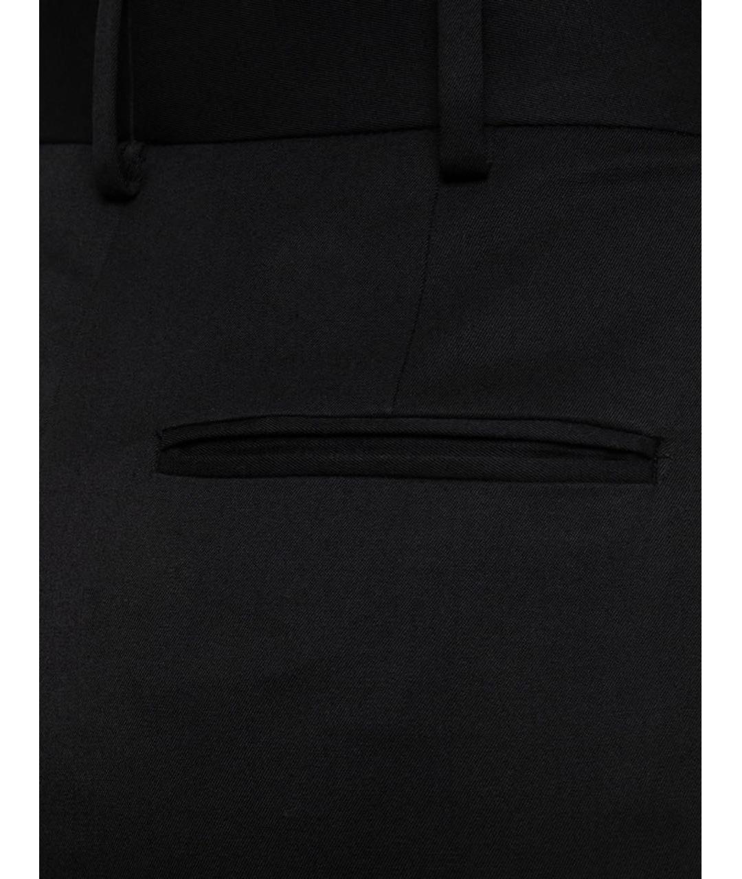 SAINT LAURENT Черные шерстяные прямые брюки, фото 4