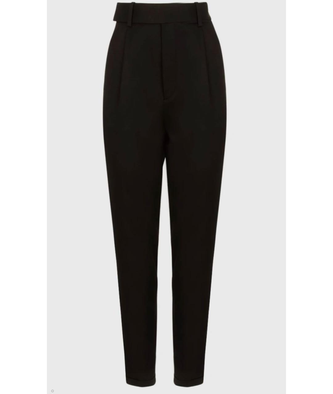 SAINT LAURENT Черные шерстяные прямые брюки, фото 6