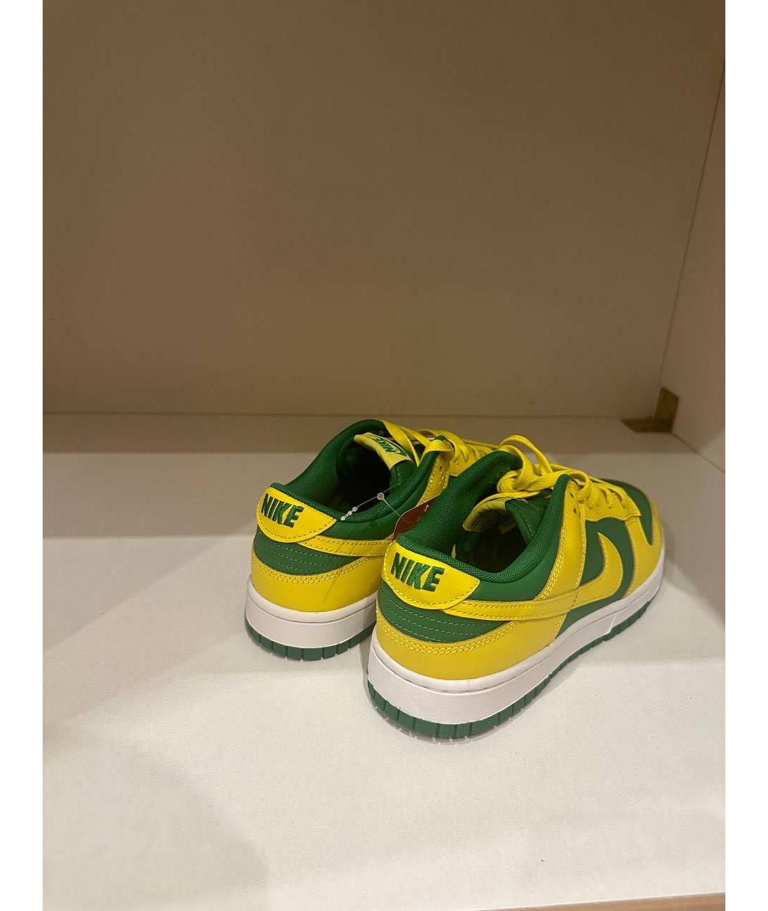 NIKE Желтые кожаные низкие кроссовки / кеды, фото 4