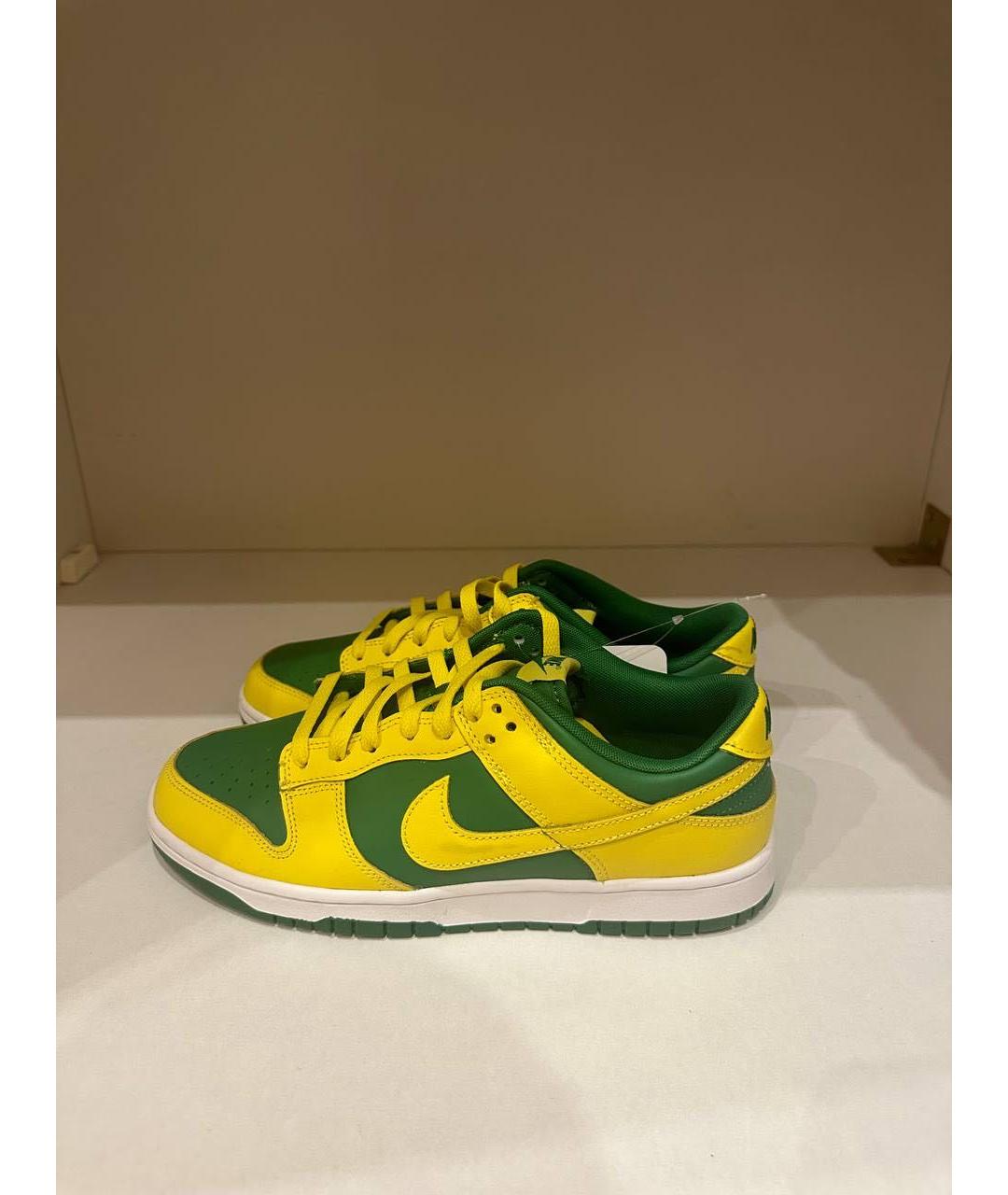 NIKE Желтые кожаные низкие кроссовки / кеды, фото 5