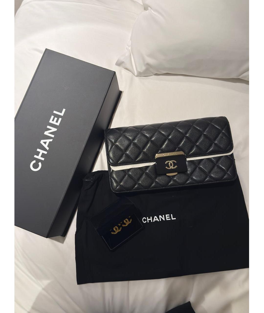 CHANEL Черная кожаная сумка через плечо, фото 4