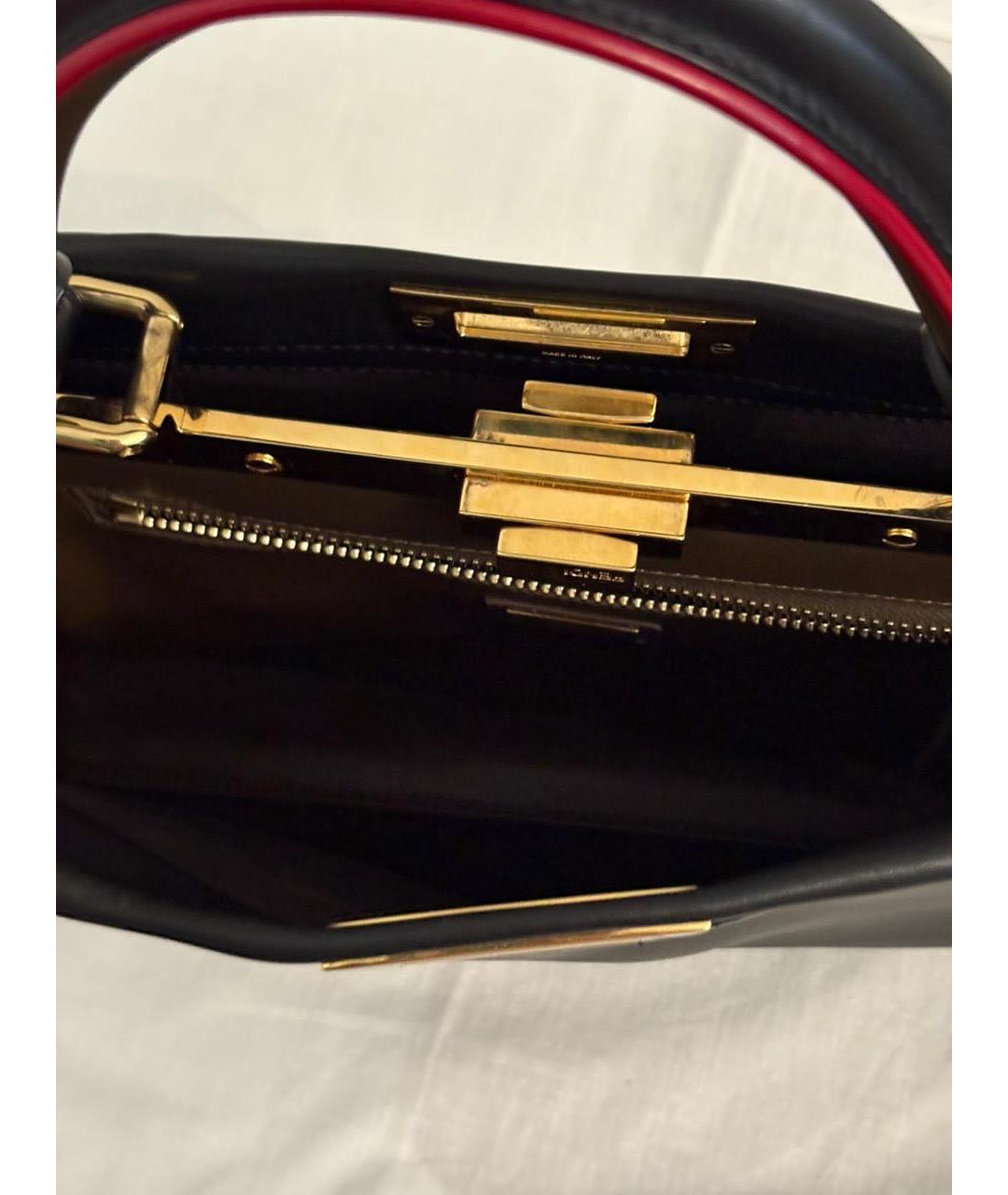 FENDI Черная кожаная сумка тоут, фото 7
