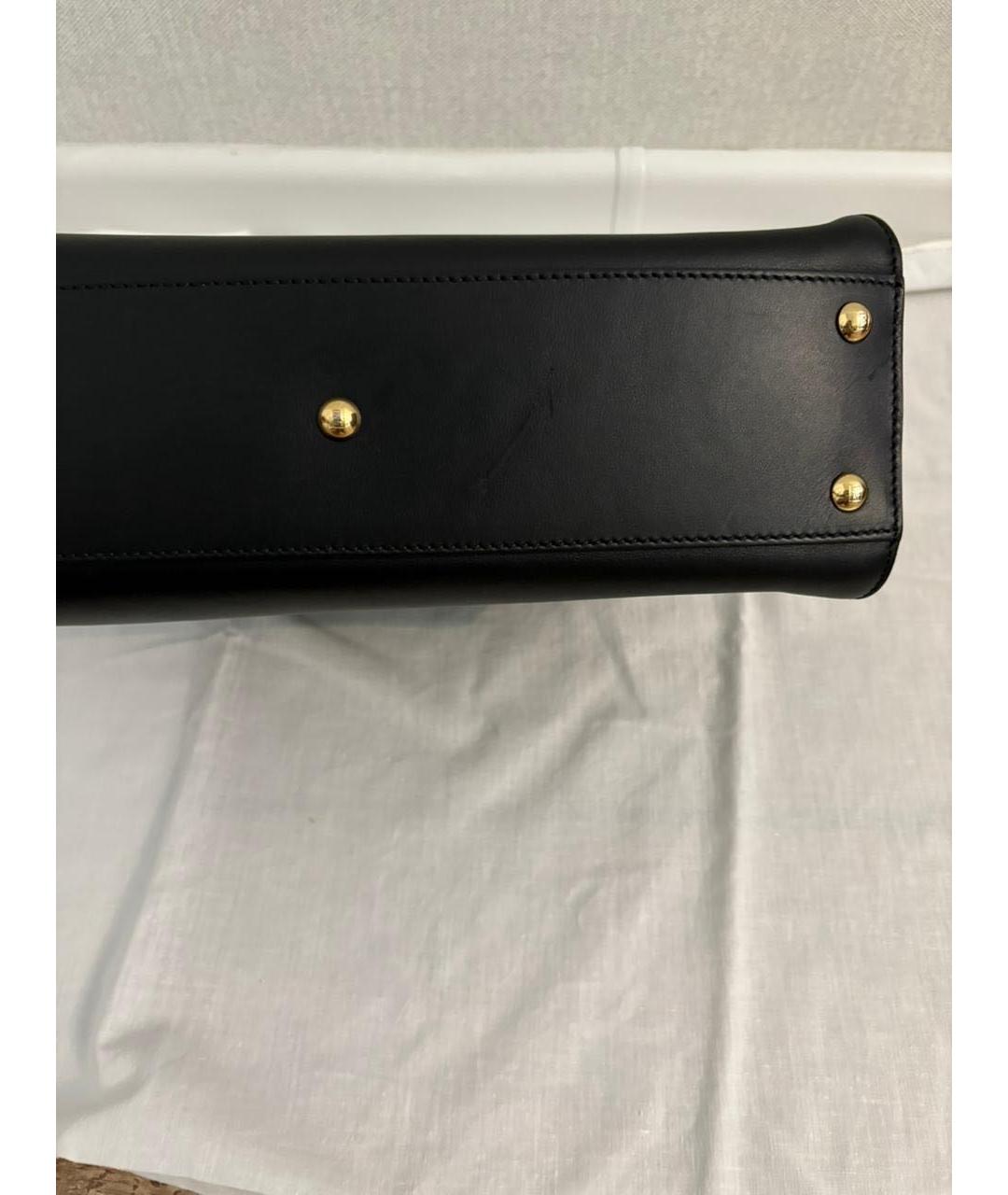 FENDI Черная кожаная сумка тоут, фото 3