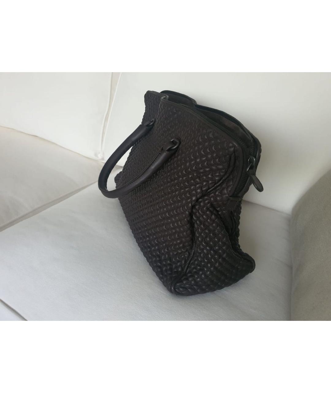 BOTTEGA VENETA Коричневая кожаная сумка с короткими ручками, фото 2