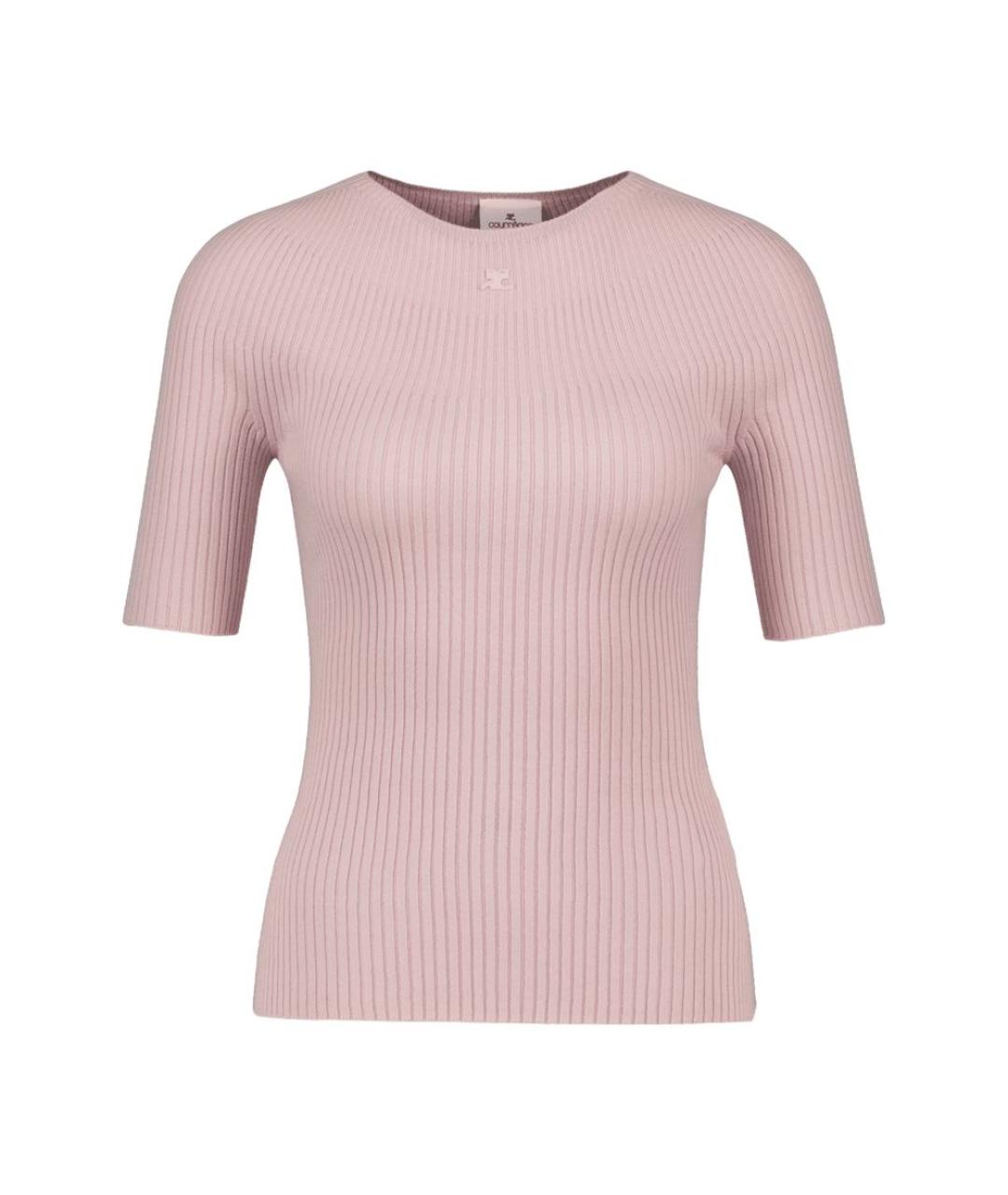 COURREGES Розовая хлопковая футболка, фото 1