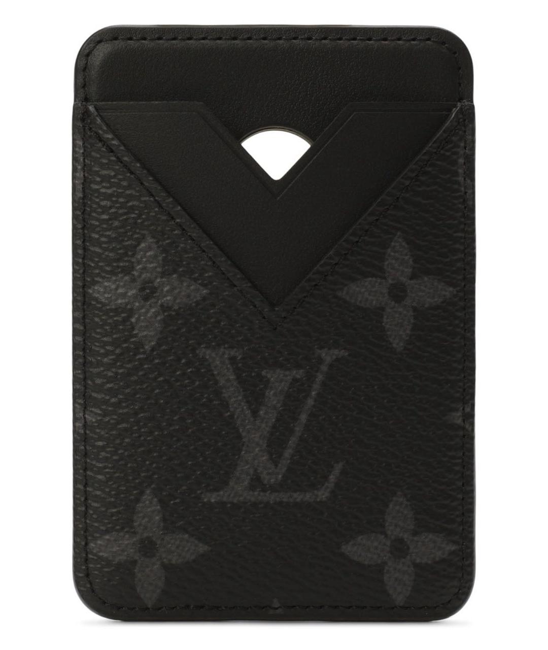 LOUIS VUITTON Черный кожаный кардхолдер, фото 4
