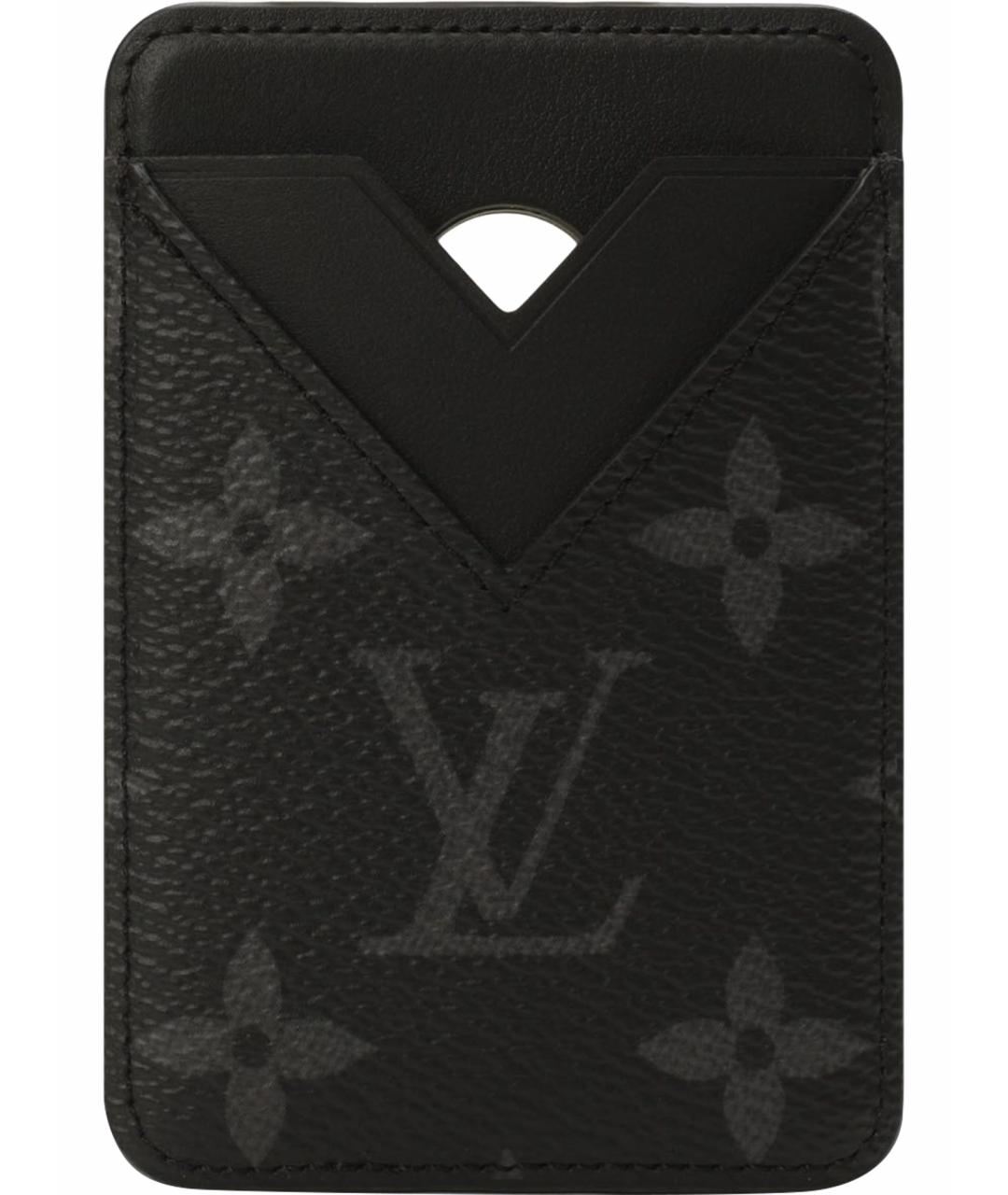 LOUIS VUITTON Черный кожаный кардхолдер, фото 1