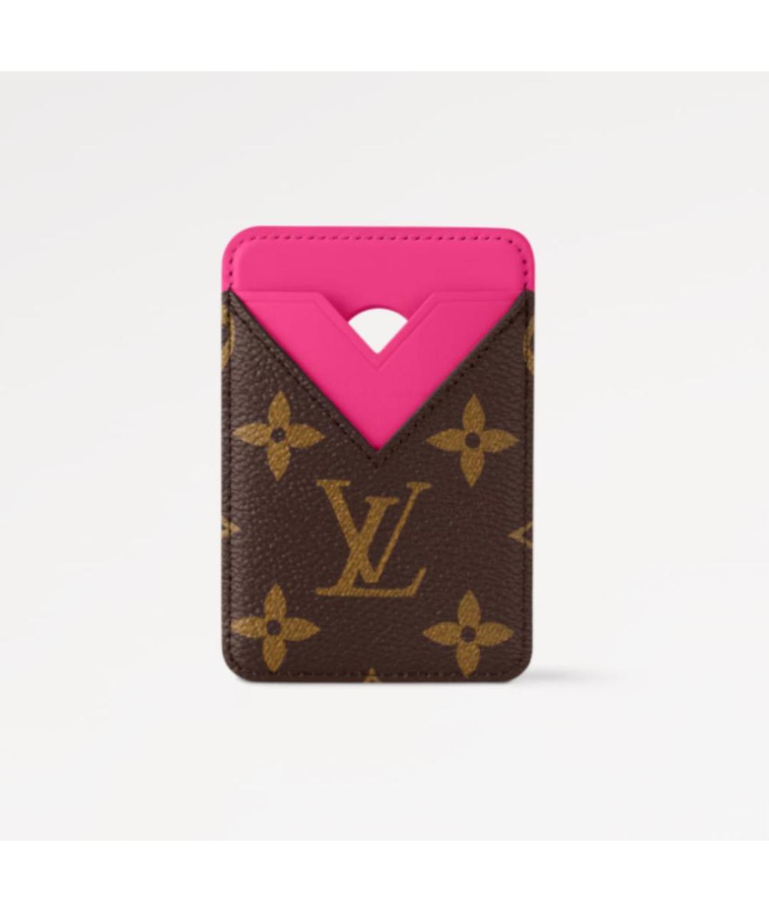LOUIS VUITTON Розовый кожаный кардхолдер, фото 5