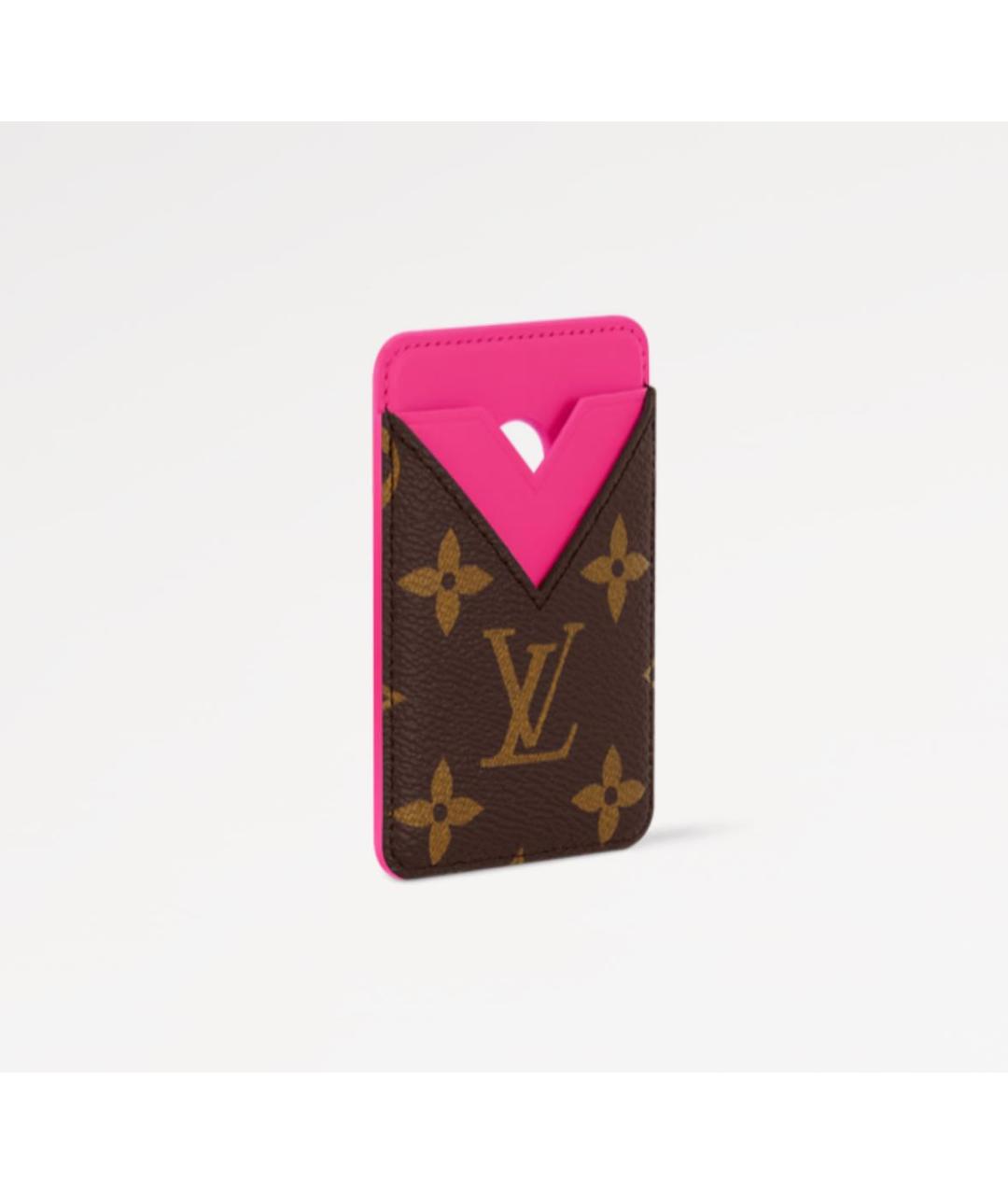LOUIS VUITTON Розовый кожаный кардхолдер, фото 2
