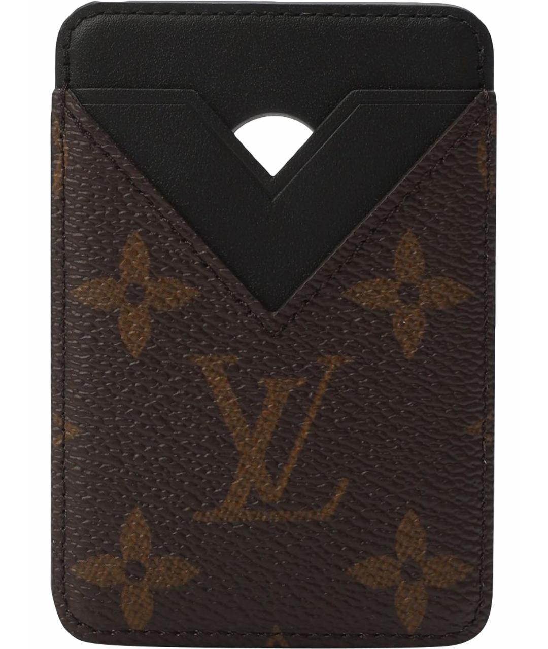 LOUIS VUITTON Коричневый кожаный кардхолдер, фото 1