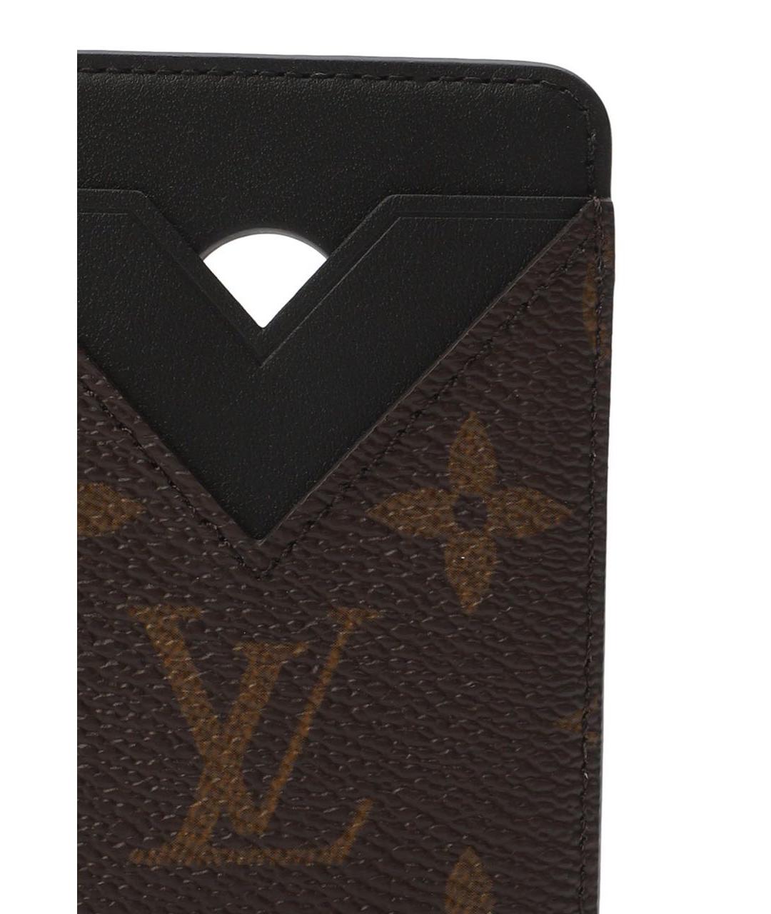 LOUIS VUITTON Коричневый кожаный кардхолдер, фото 4