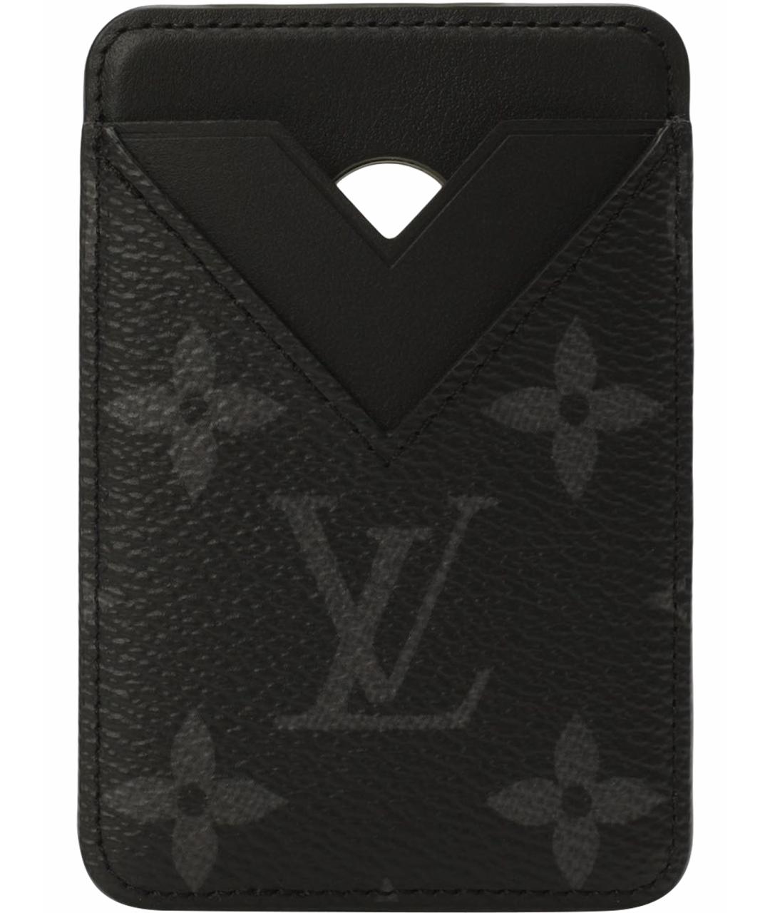 LOUIS VUITTON Черный кожаный кардхолдер, фото 1