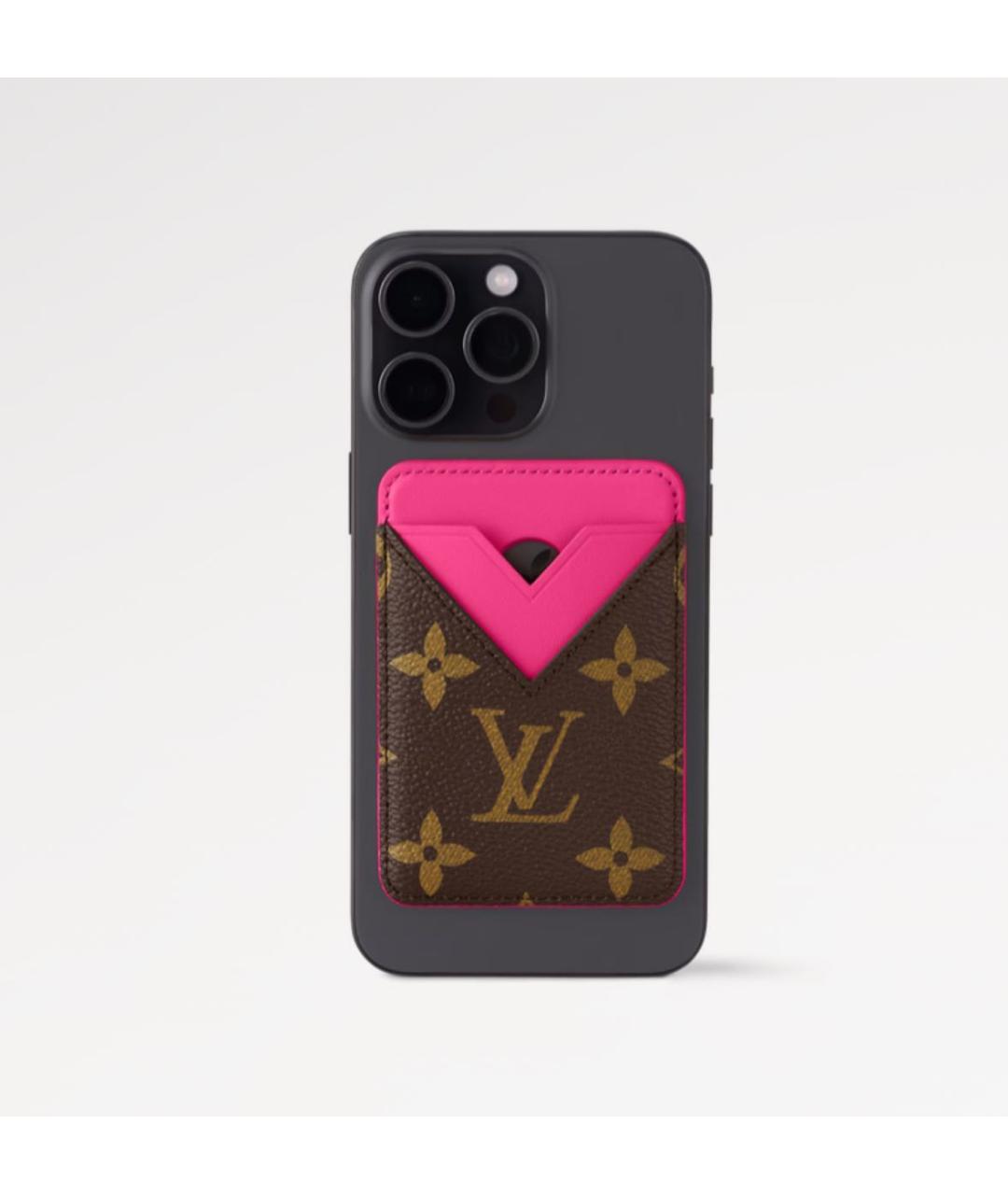LOUIS VUITTON Розовый кожаный кардхолдер, фото 4