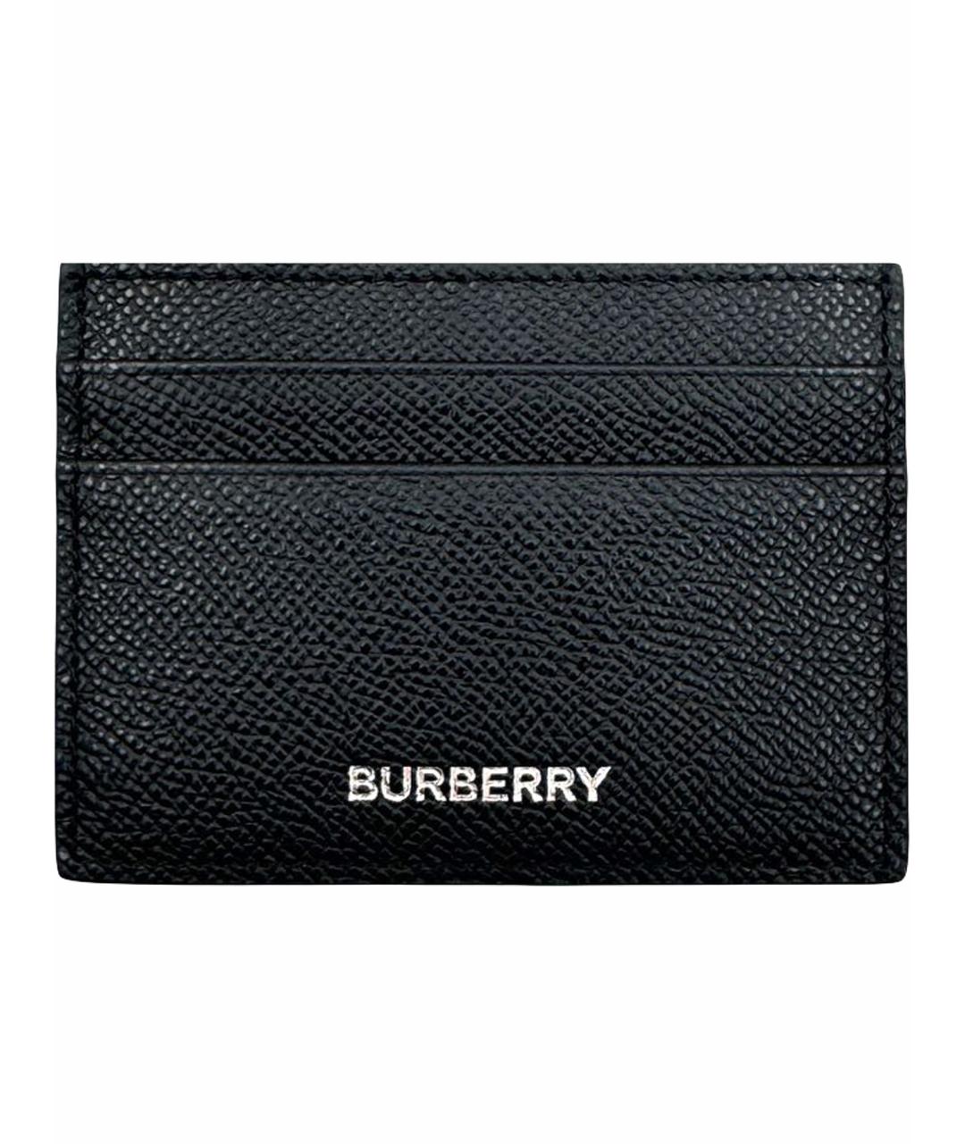 BURBERRY Черный кожаный кардхолдер, фото 1