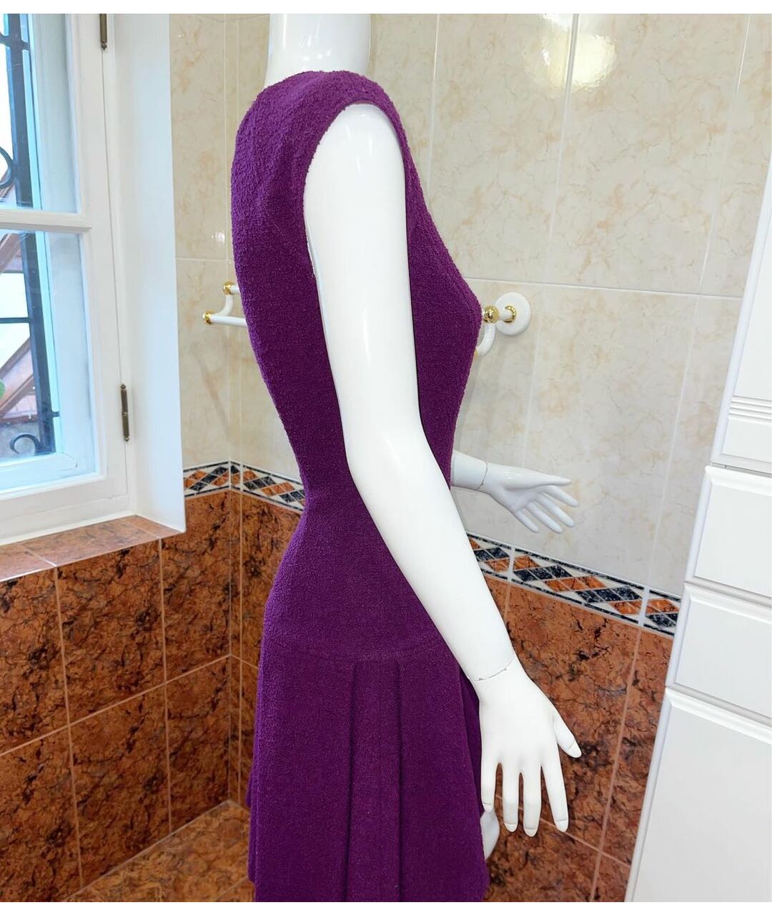 OSCAR DE LA RENTA Фиолетовое шерстяное платье, фото 2
