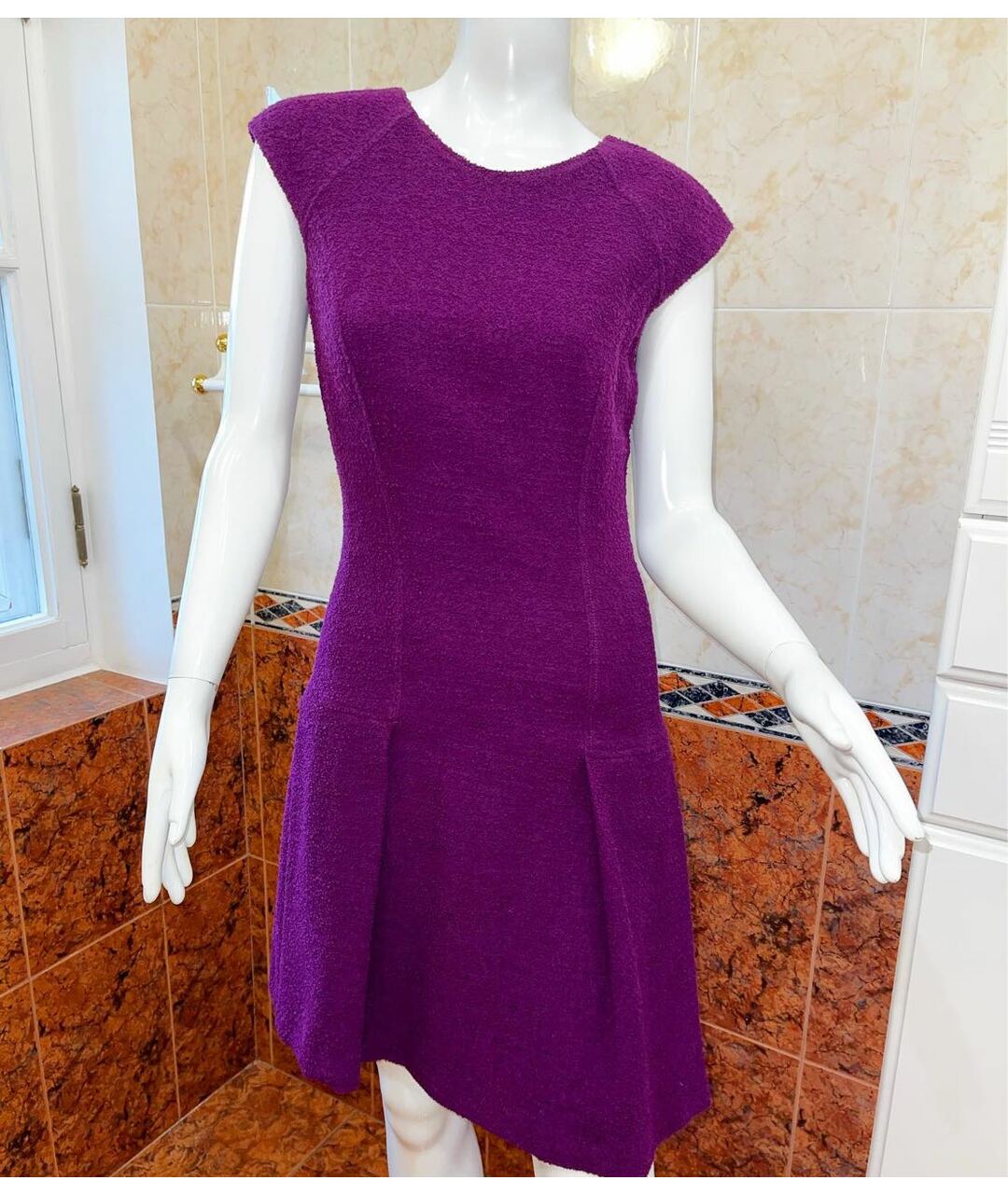 OSCAR DE LA RENTA Фиолетовое шерстяное платье, фото 9