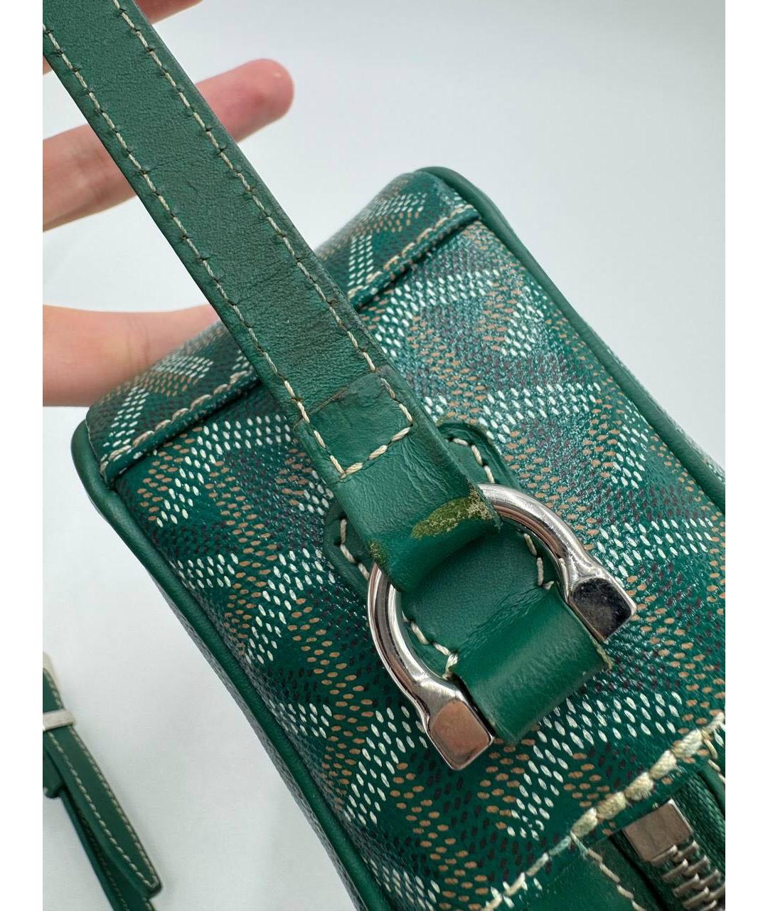 GOYARD Зеленая кожаная сумка на плечо, фото 3