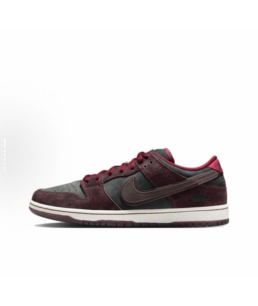 NIKE Бордовые замшевые низкие кроссовки / кеды, фото 8