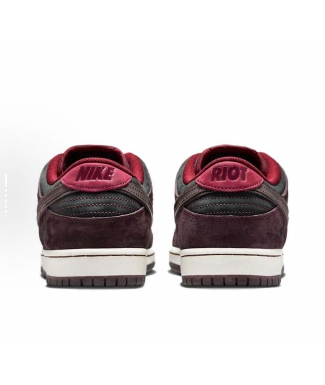 NIKE Бордовые замшевые низкие кроссовки / кеды, фото 4