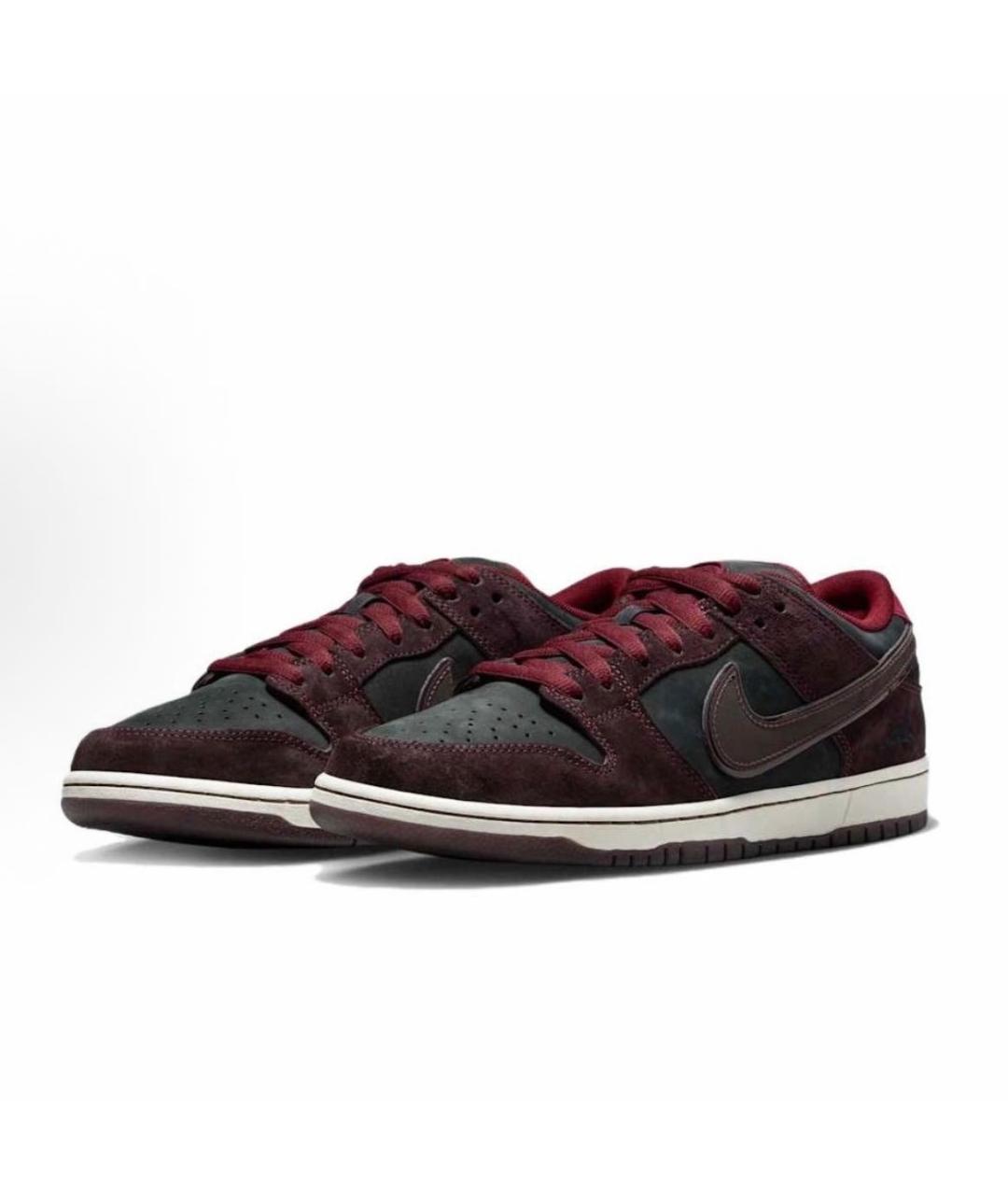 NIKE Бордовые замшевые низкие кроссовки / кеды, фото 6