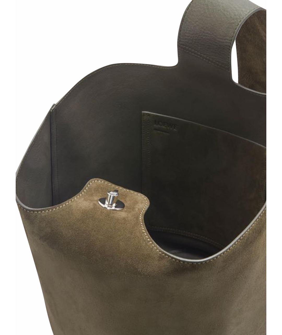 LOEWE Хаки сумка тоут, фото 10