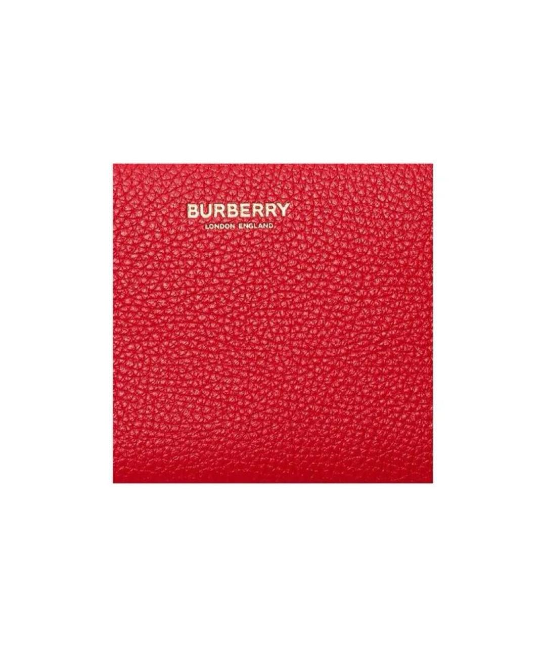 BURBERRY Красный кожаный кошелек, фото 3