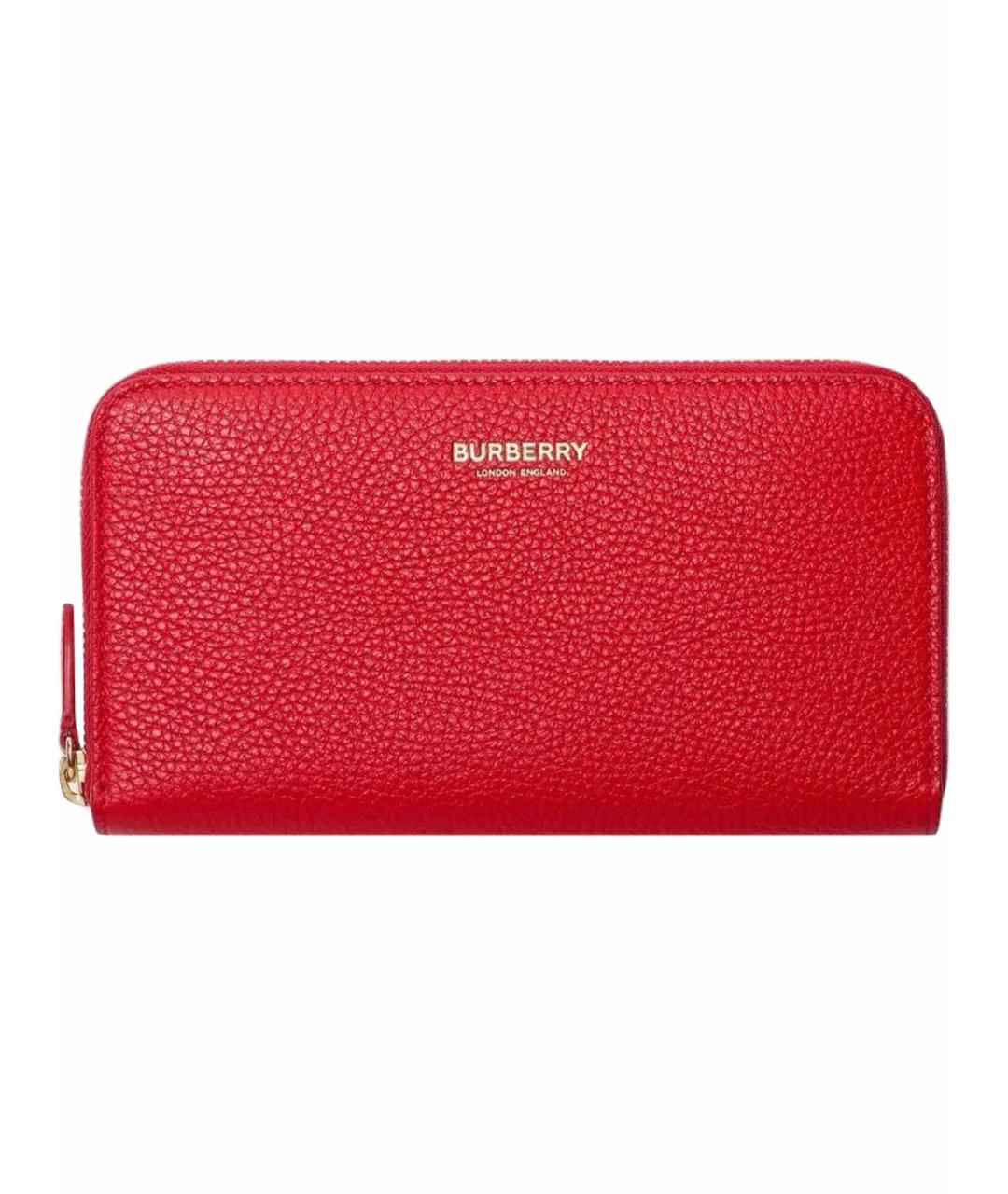 BURBERRY Красный кожаный кошелек, фото 1
