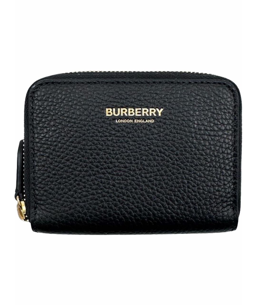 BURBERRY Черный кожаный кошелек, фото 1
