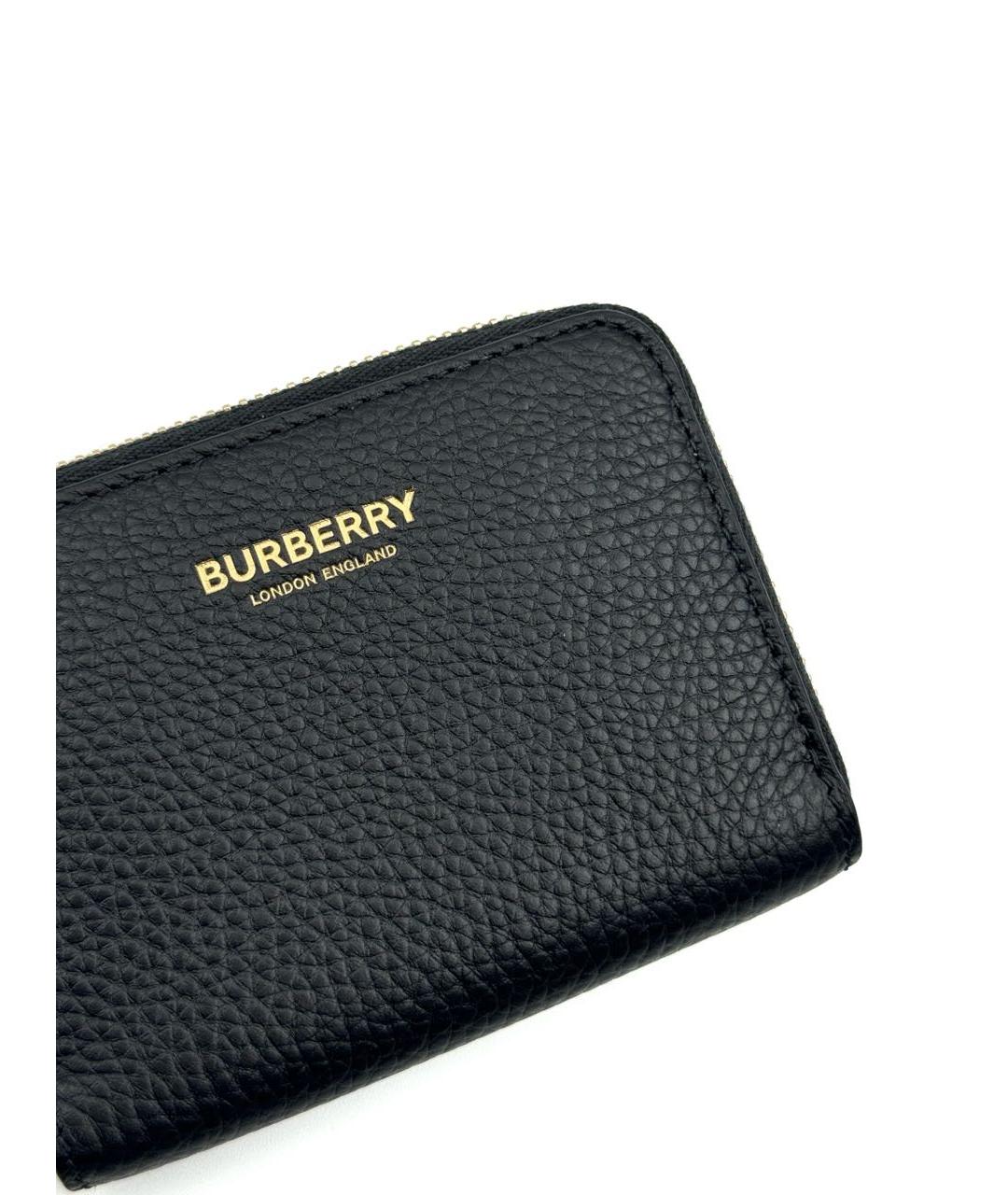 BURBERRY Черный кожаный кошелек, фото 4