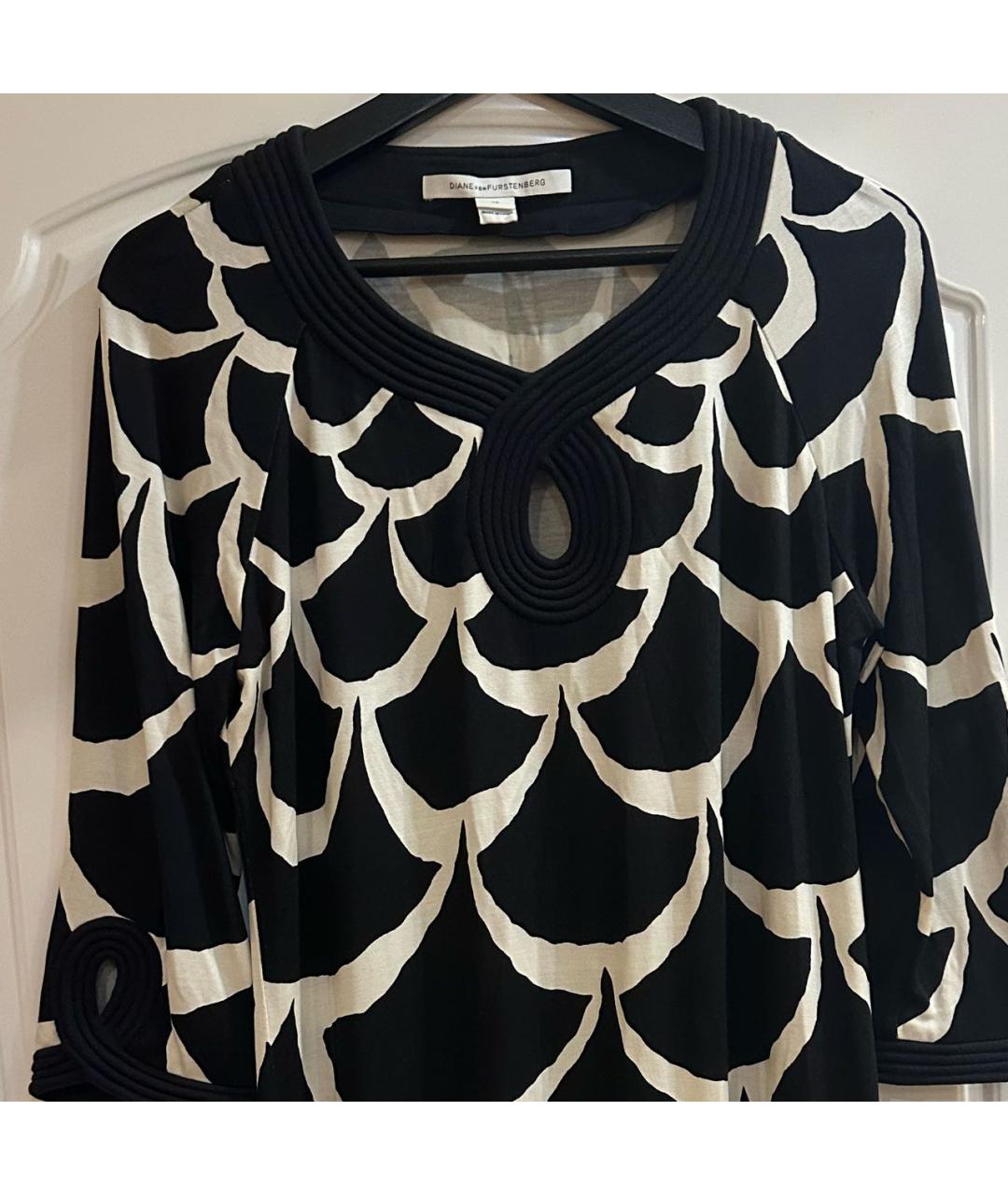 DIANE VON FURSTENBERG Черное вискозное повседневное платье, фото 4