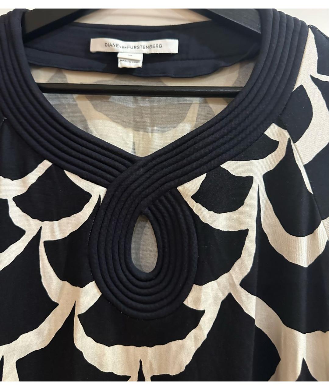 DIANE VON FURSTENBERG Черное вискозное повседневное платье, фото 3