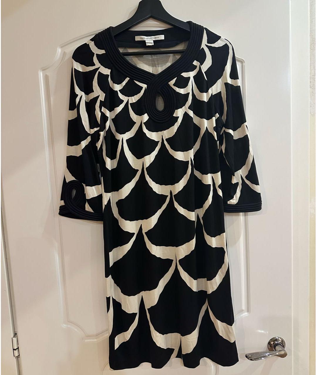 DIANE VON FURSTENBERG Черное вискозное повседневное платье, фото 5