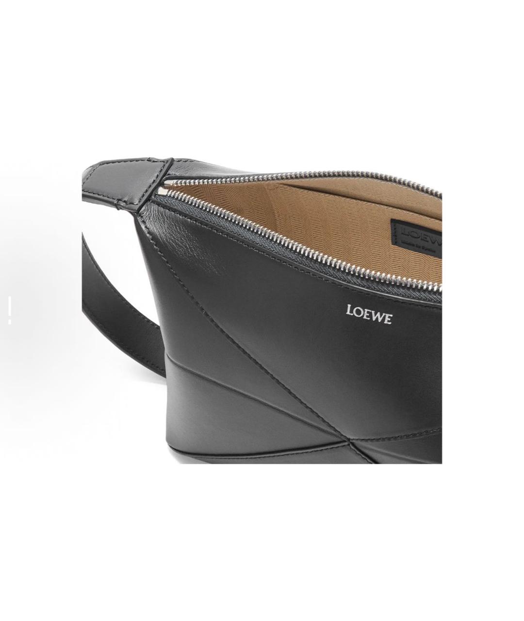LOEWE Черная кожаная сумка с короткими ручками, фото 5