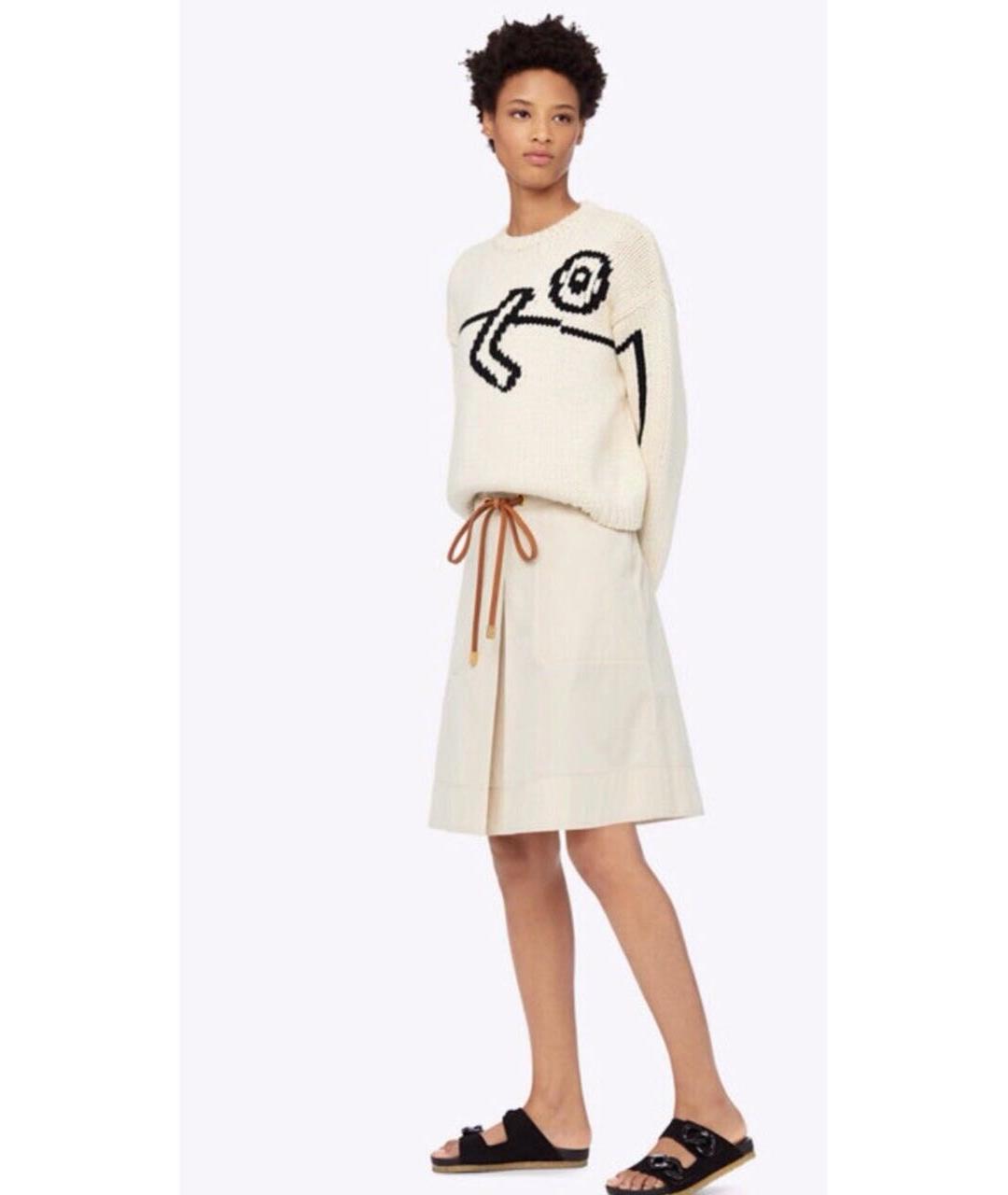 TORY BURCH Бежевая хлопковая юбка миди, фото 2