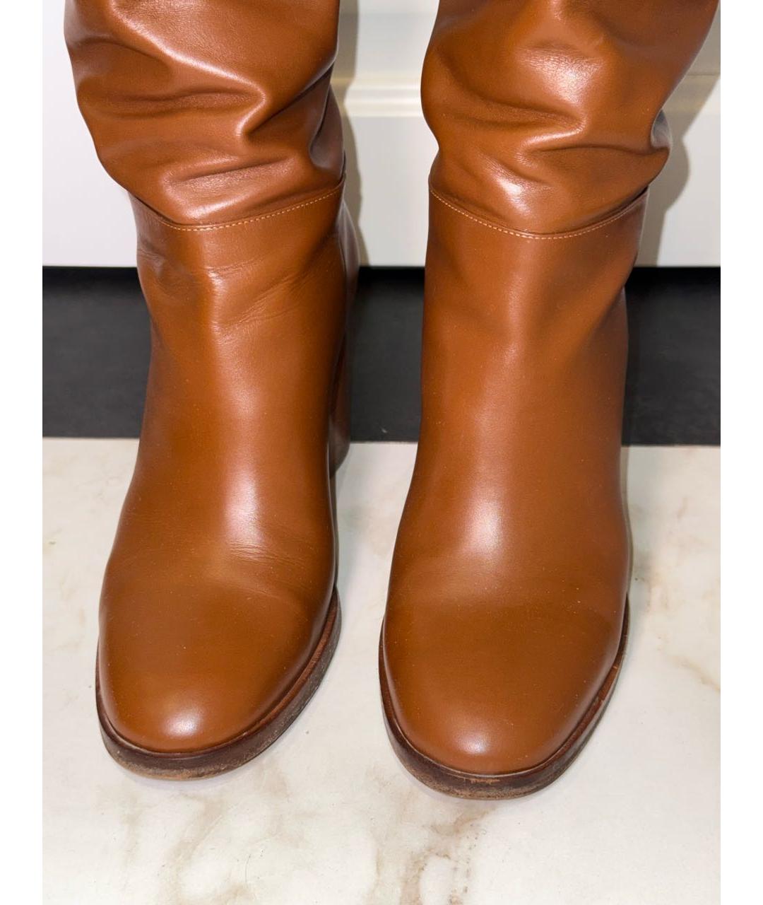 GIANVITO ROSSI Коричневые кожаные сапоги, фото 3