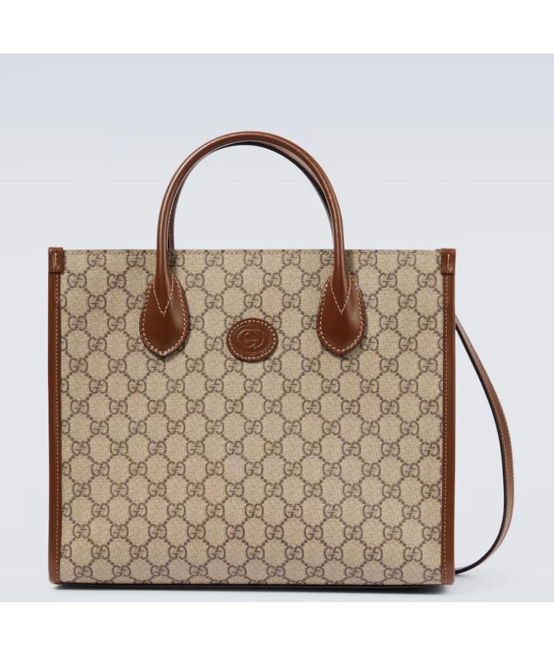 GUCCI Коричневая кожаная сумка тоут, фото 4
