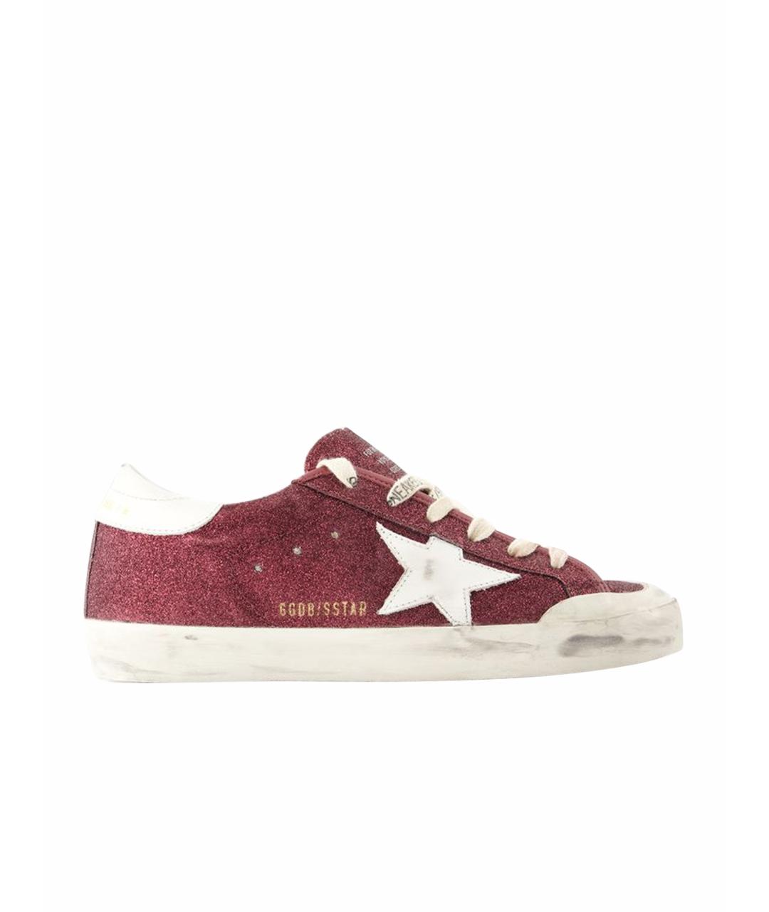 GOLDEN GOOSE DELUXE BRAND Бордовые кожаные кеды, фото 1