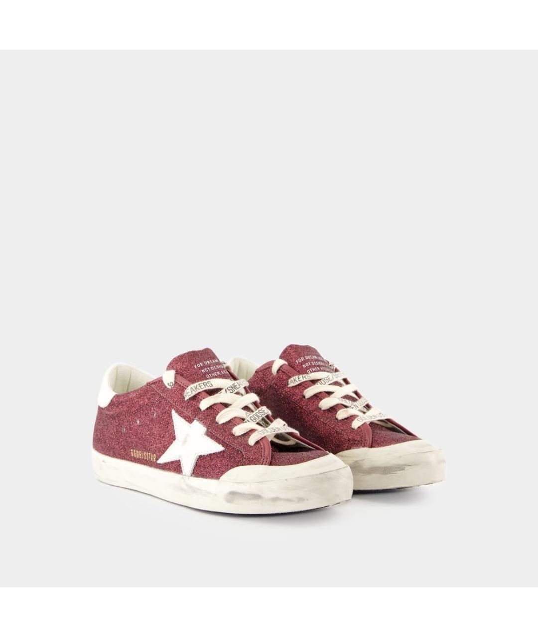 GOLDEN GOOSE DELUXE BRAND Бордовые кожаные кеды, фото 2