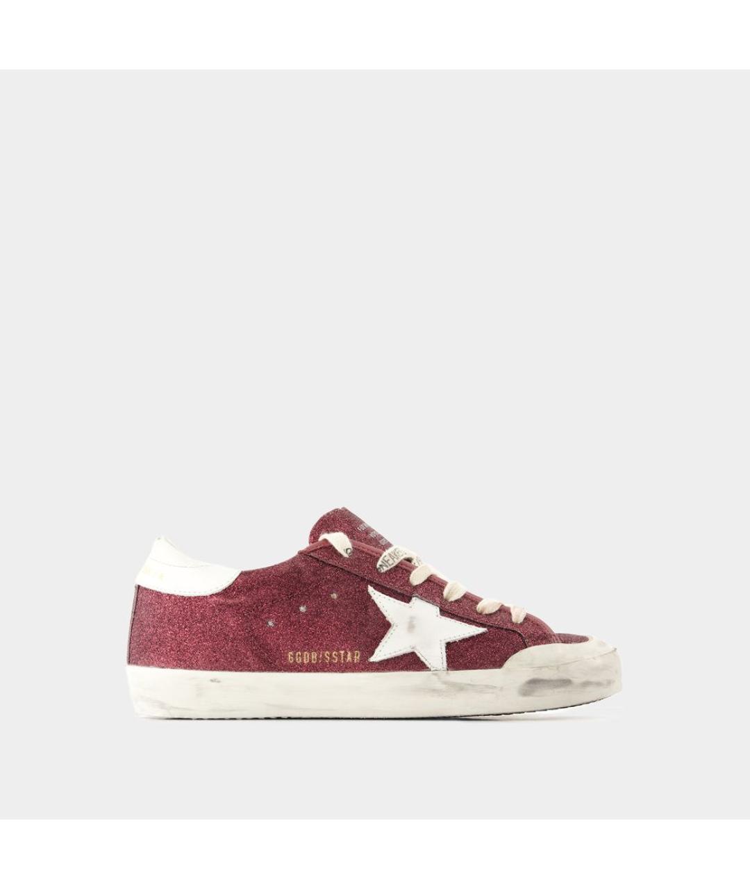 GOLDEN GOOSE DELUXE BRAND Бордовые кожаные кеды, фото 4